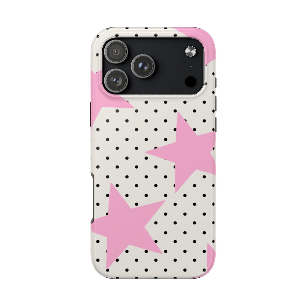 PINK STARS & DOTS PHONE CASE
