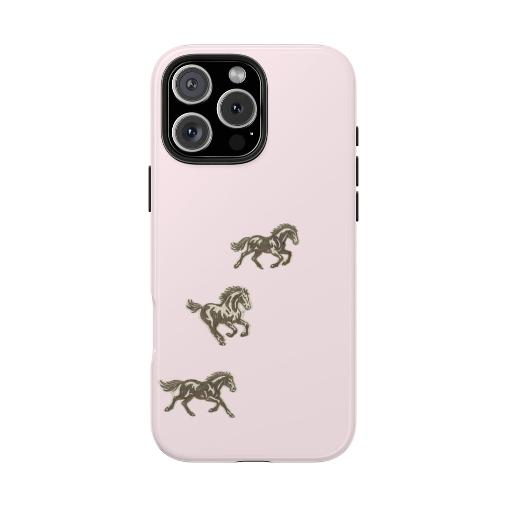PINK MINI WESTERN RODEO HORSES PHONE CASE