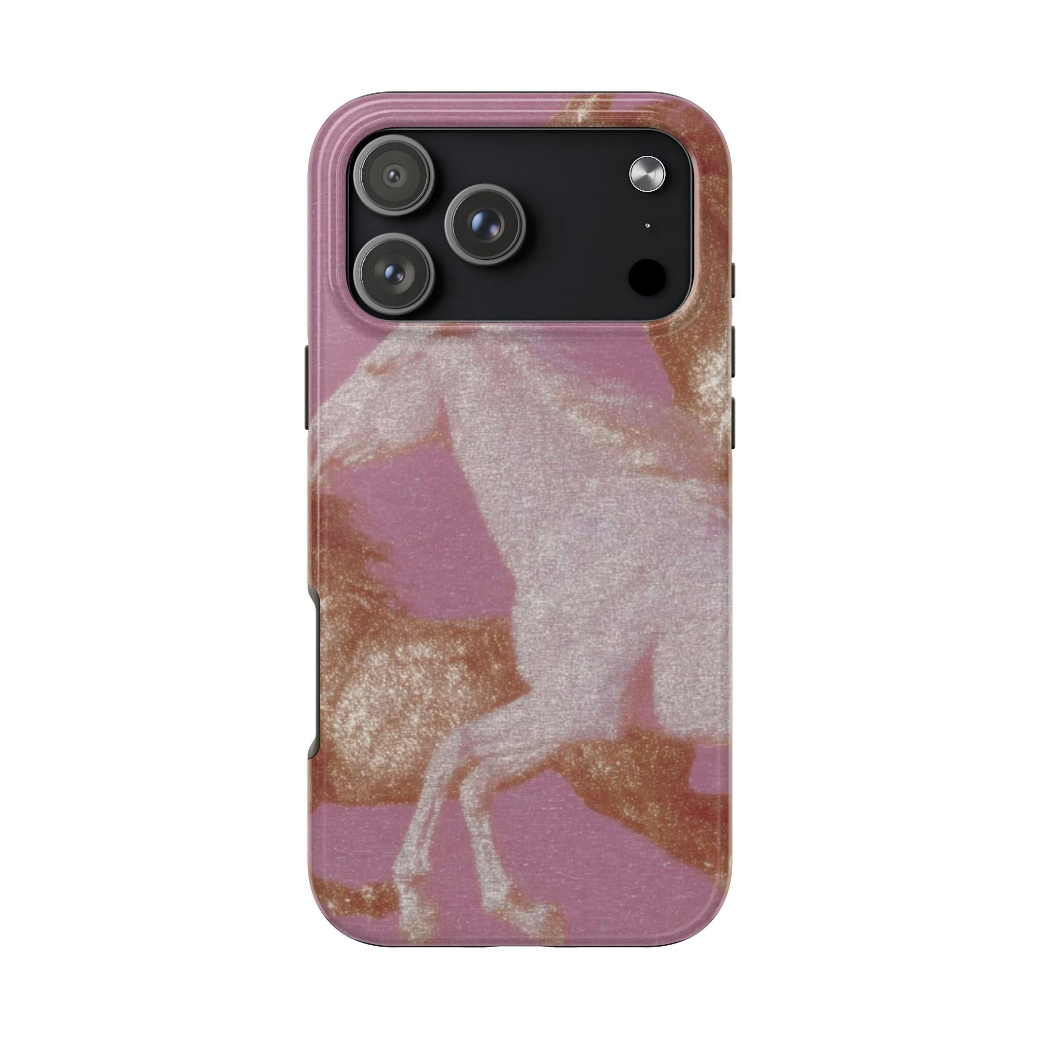 PINK GLITTER COUNTRYSIDE HORSES PHONE CASE