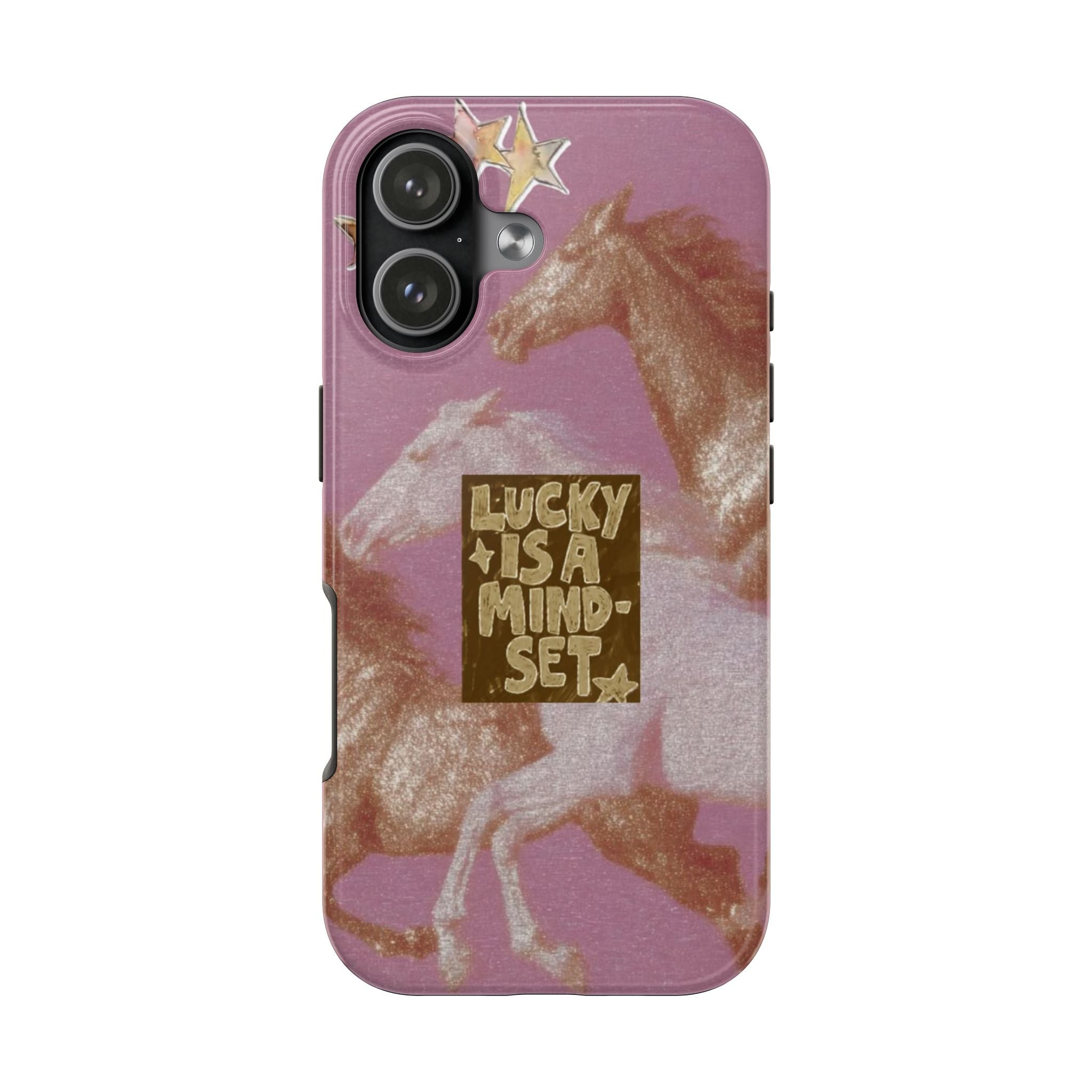 LUCKY IS A MINDSET PINK RODEO PHONE CASE