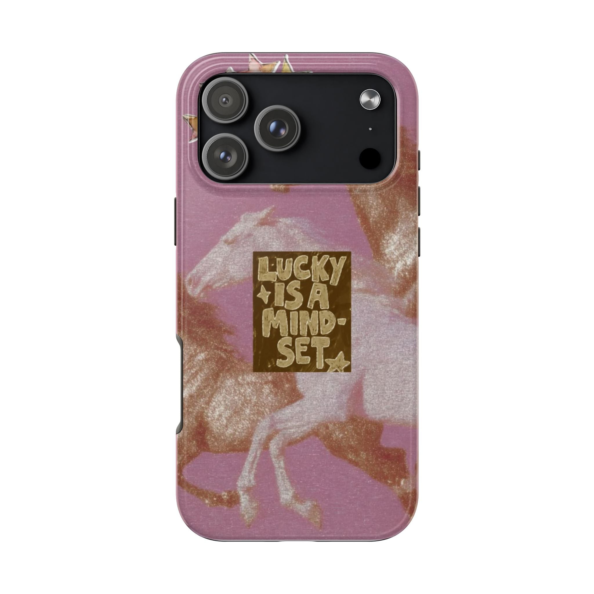 LUCKY IS A MINDSET PINK RODEO PHONE CASE