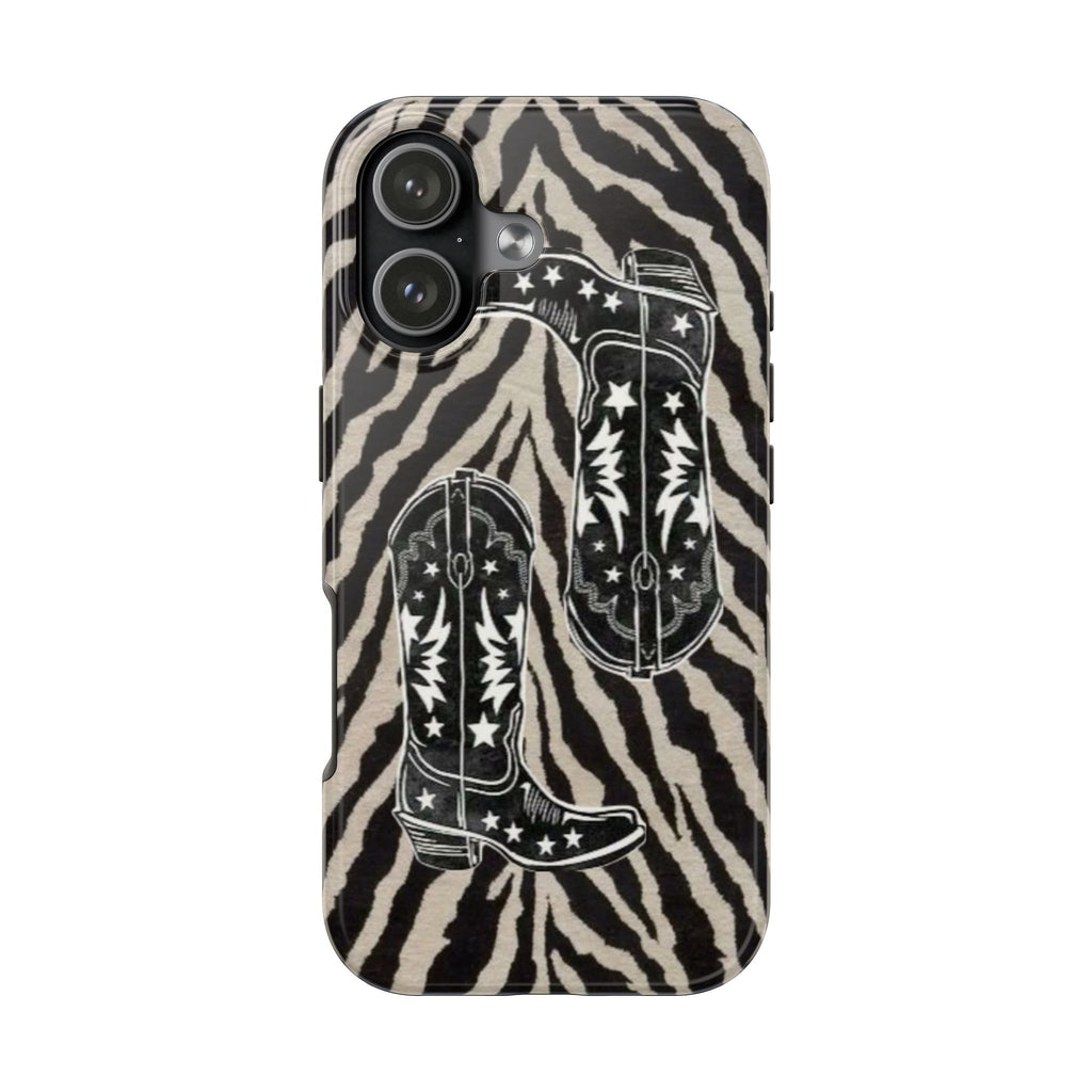 BLACK WESTERN COWGIRL BOOTS PHONE CASE