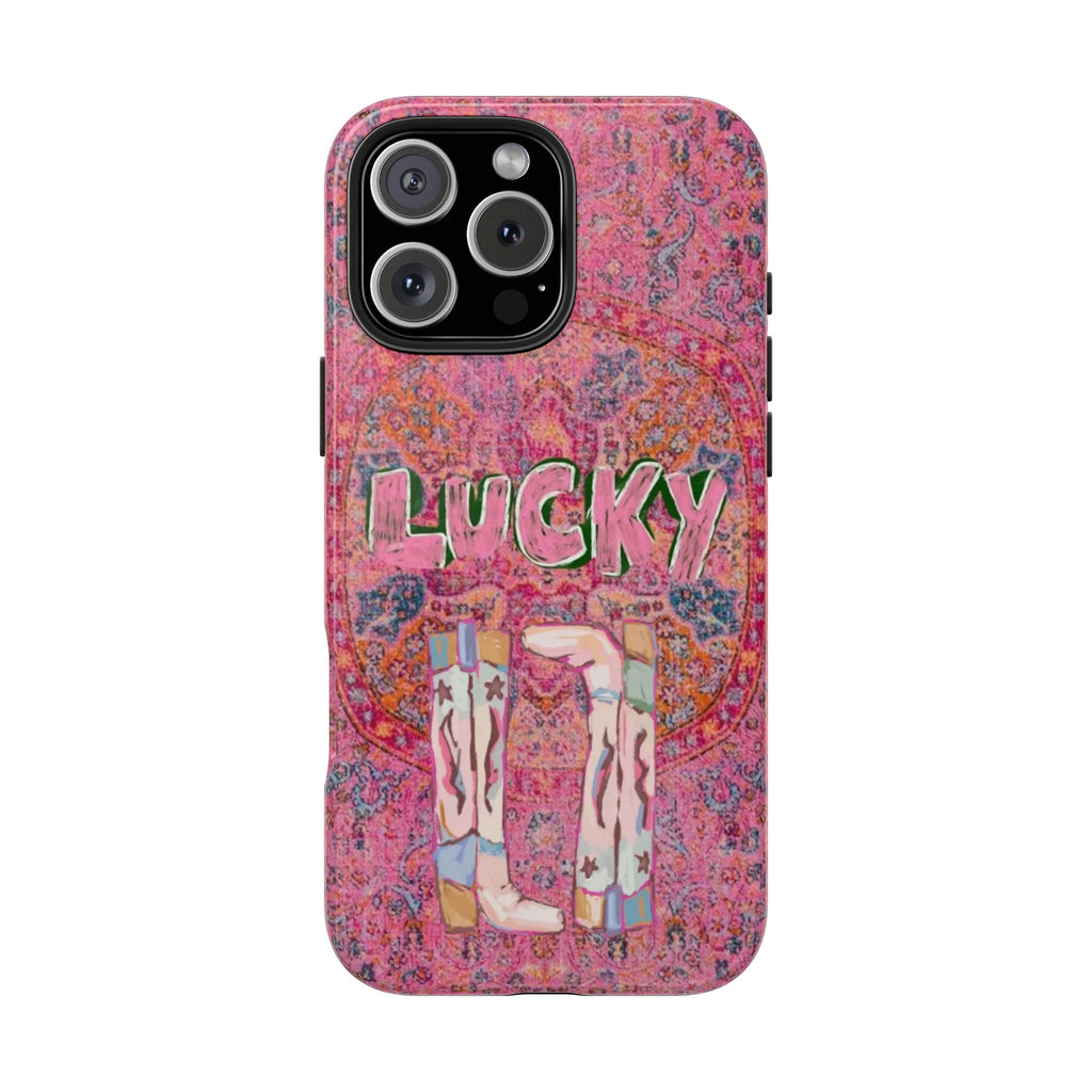 MY LUCKY BOOTS COWGIRL PHONE CASE
