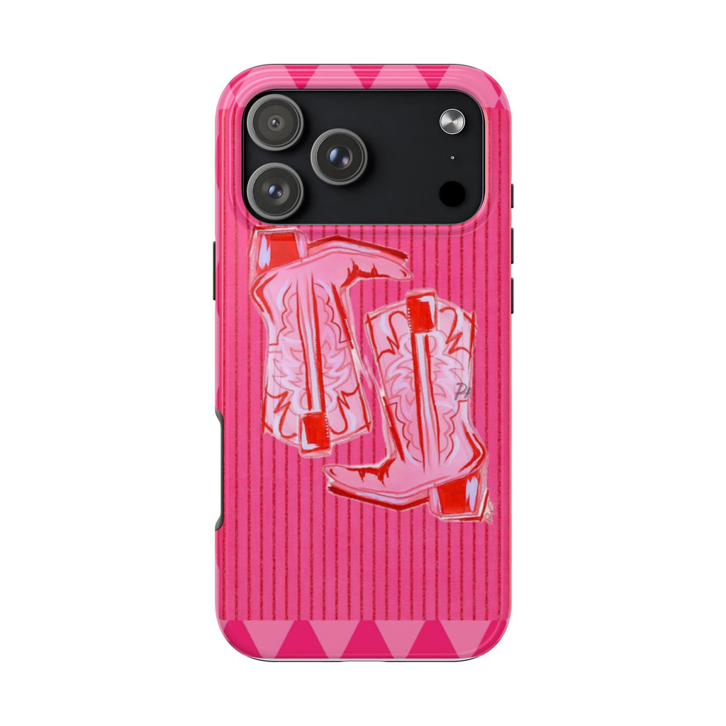 HOT PINK COWGIRL BOOTS PHONE CASE