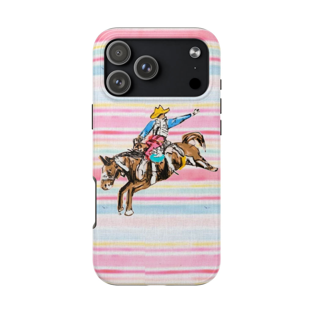 WESTERN CANDY STRIPES RODEO COWBOY PHONE CASE