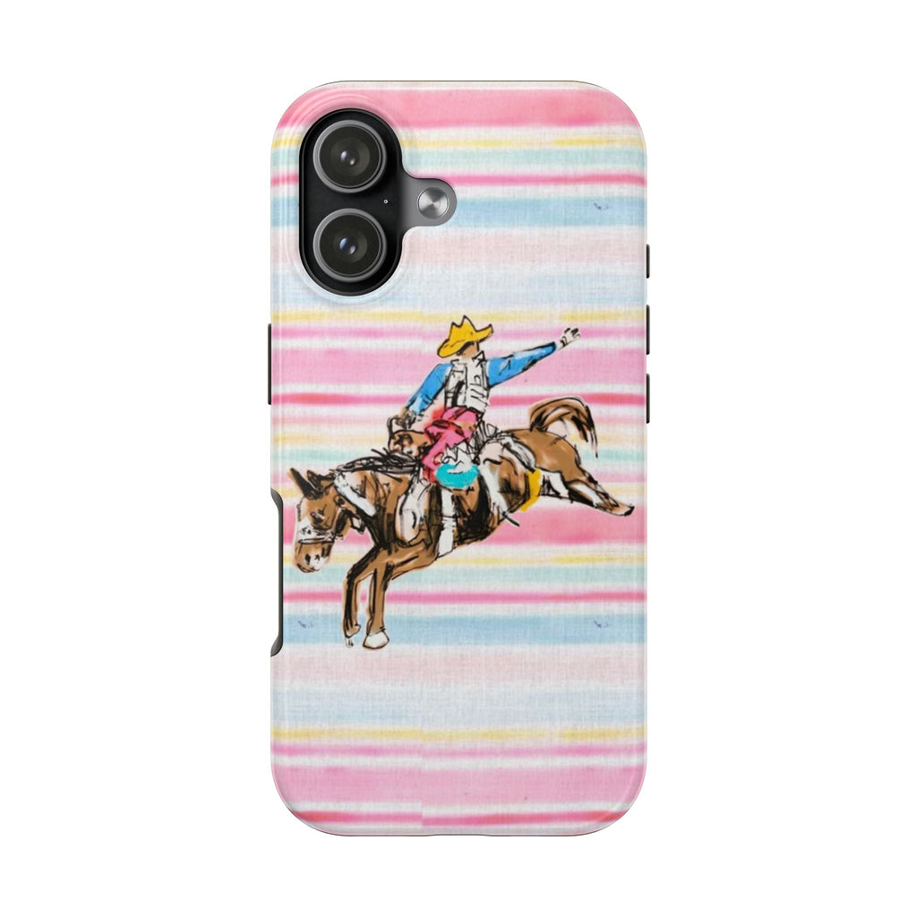 WESTERN CANDY STRIPES RODEO COWBOY PHONE CASE