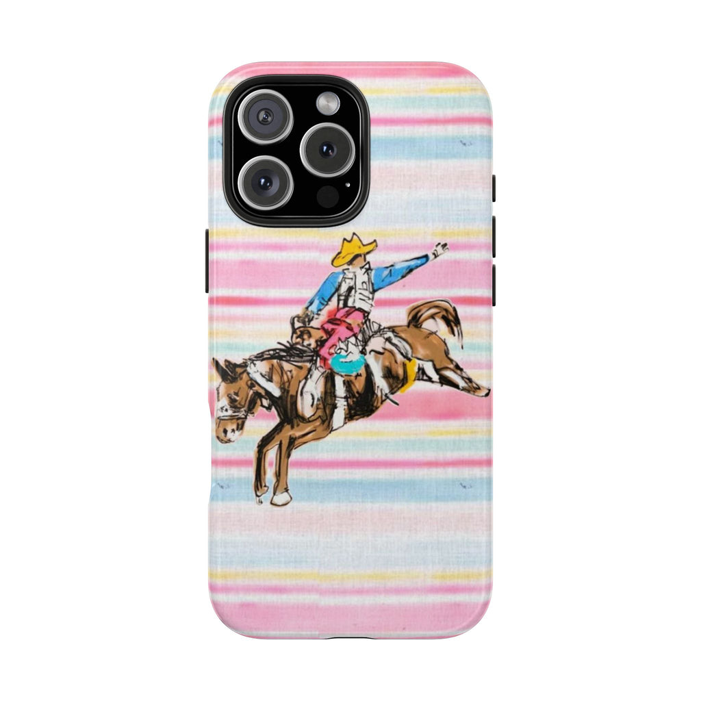 WESTERN CANDY STRIPES RODEO COWBOY PHONE CASE