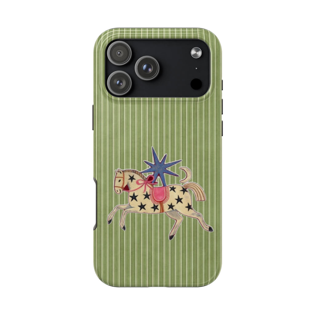 GREEN STRIPES WESTERN STAR HORSE PHONE CASE