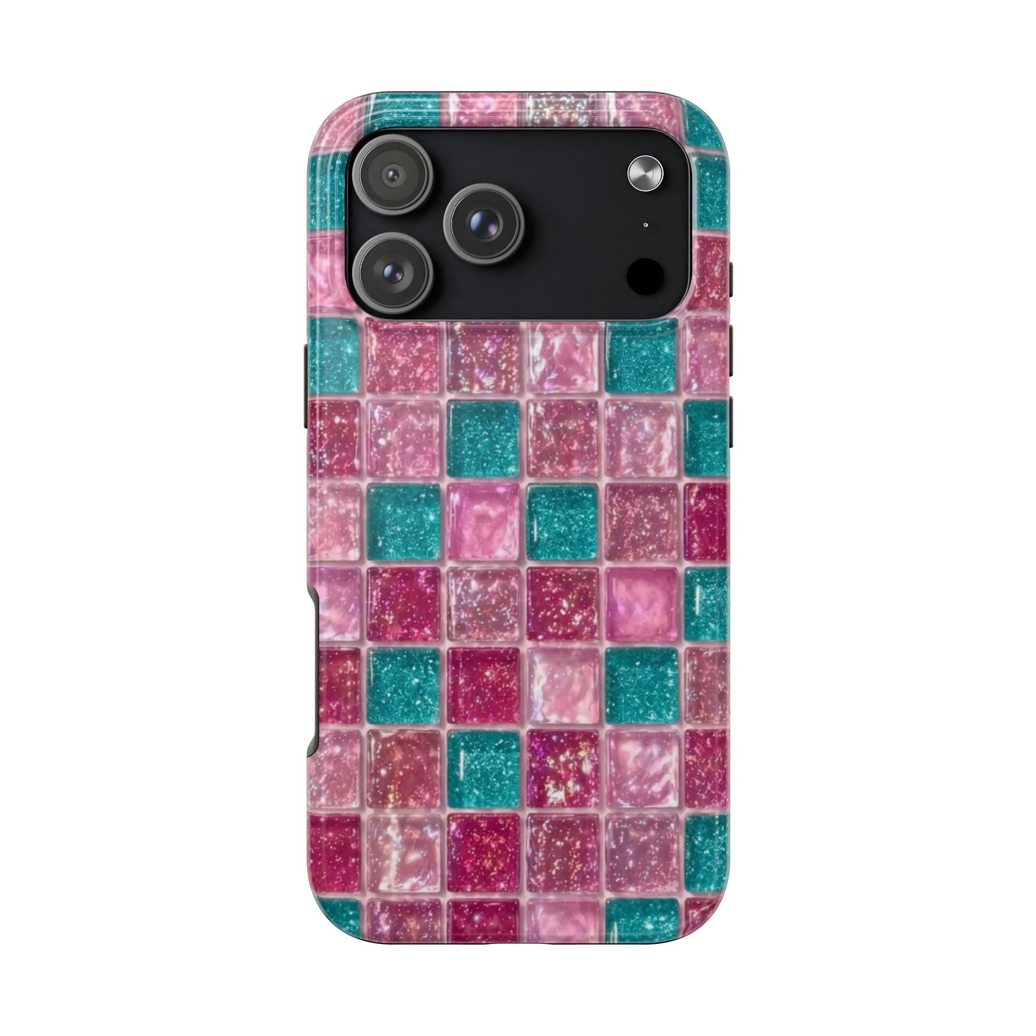 PINK AQUA MOSAIC PHONE CASE