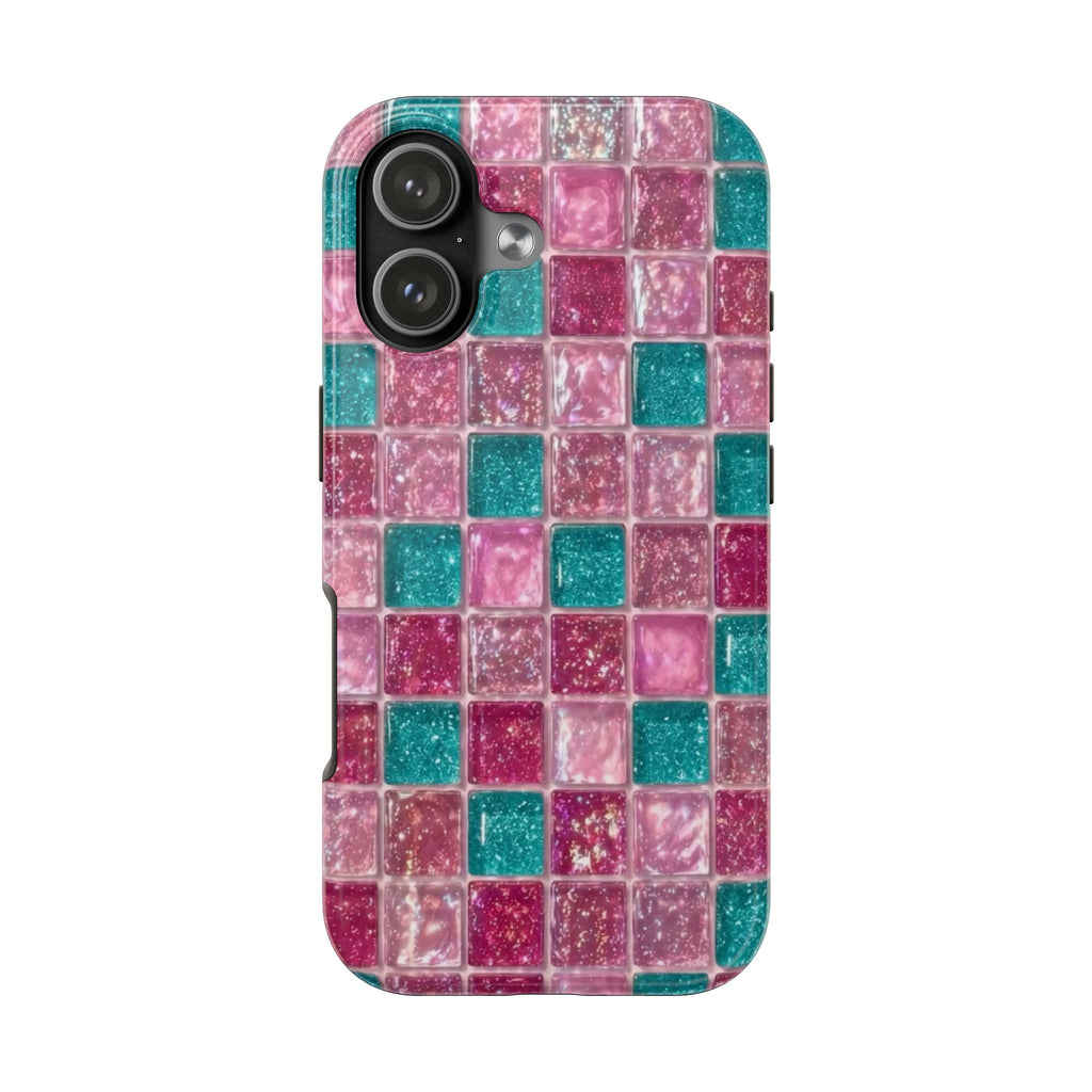 PINK AQUA MOSAIC PHONE CASE