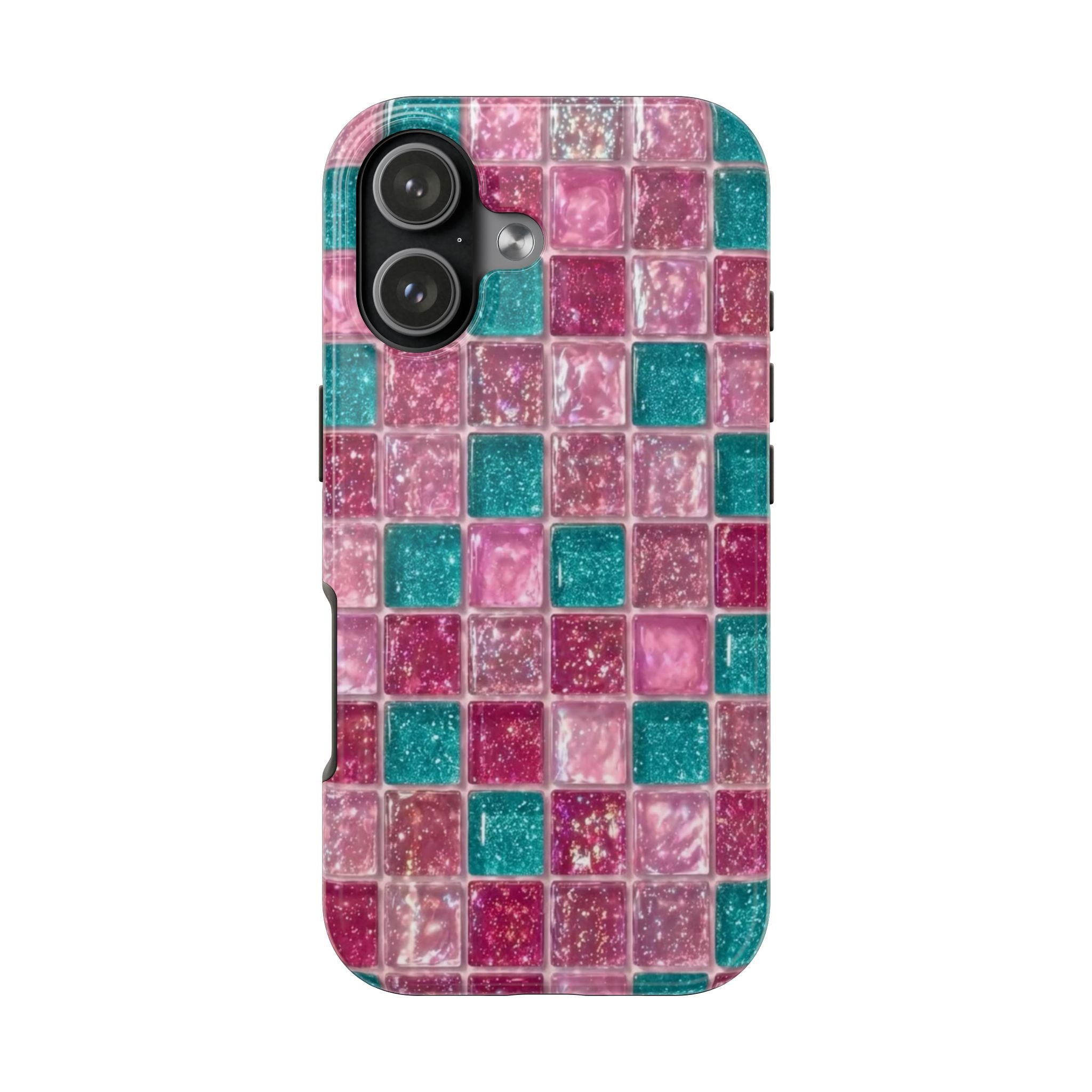 PINK AQUA MOSAIC PHONE CASE