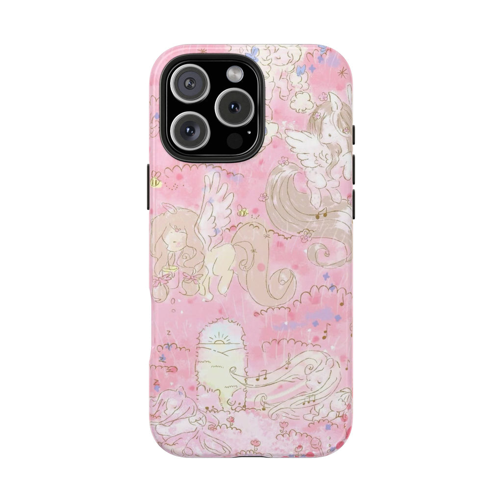 PINK WHIMSY PONY ANGEL PHONE CASE
