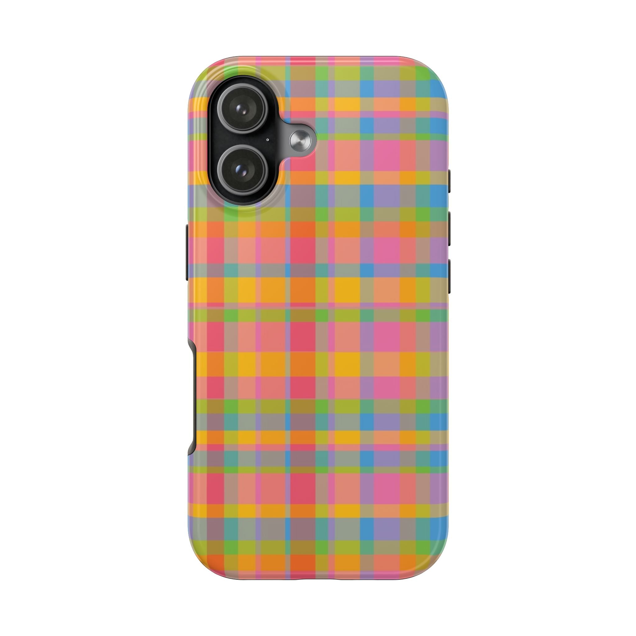 ORANGE SUNSET PLAID PHONE CASE
