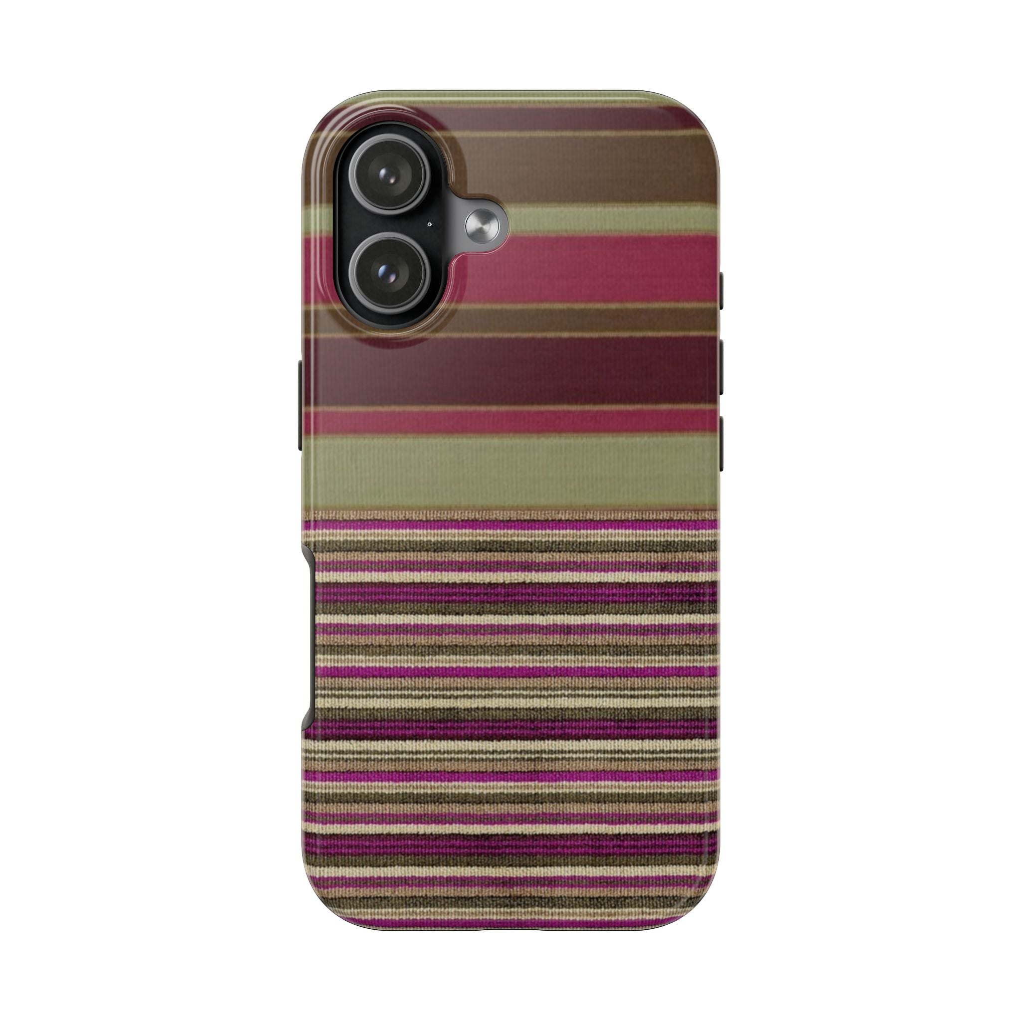 AUTUMN CRANBERRY STRIPES PHONE CASE