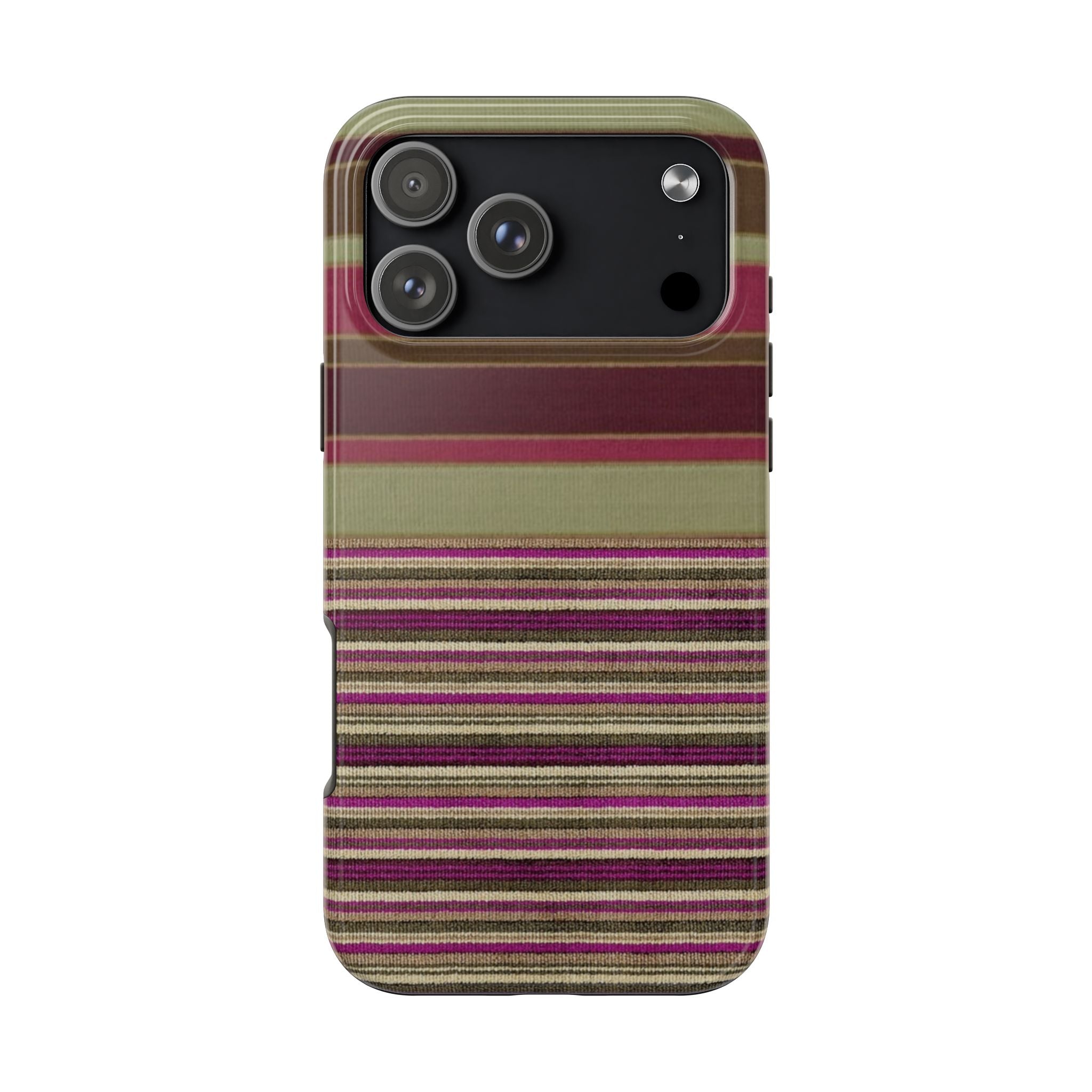 AUTUMN CRANBERRY STRIPES PHONE CASE