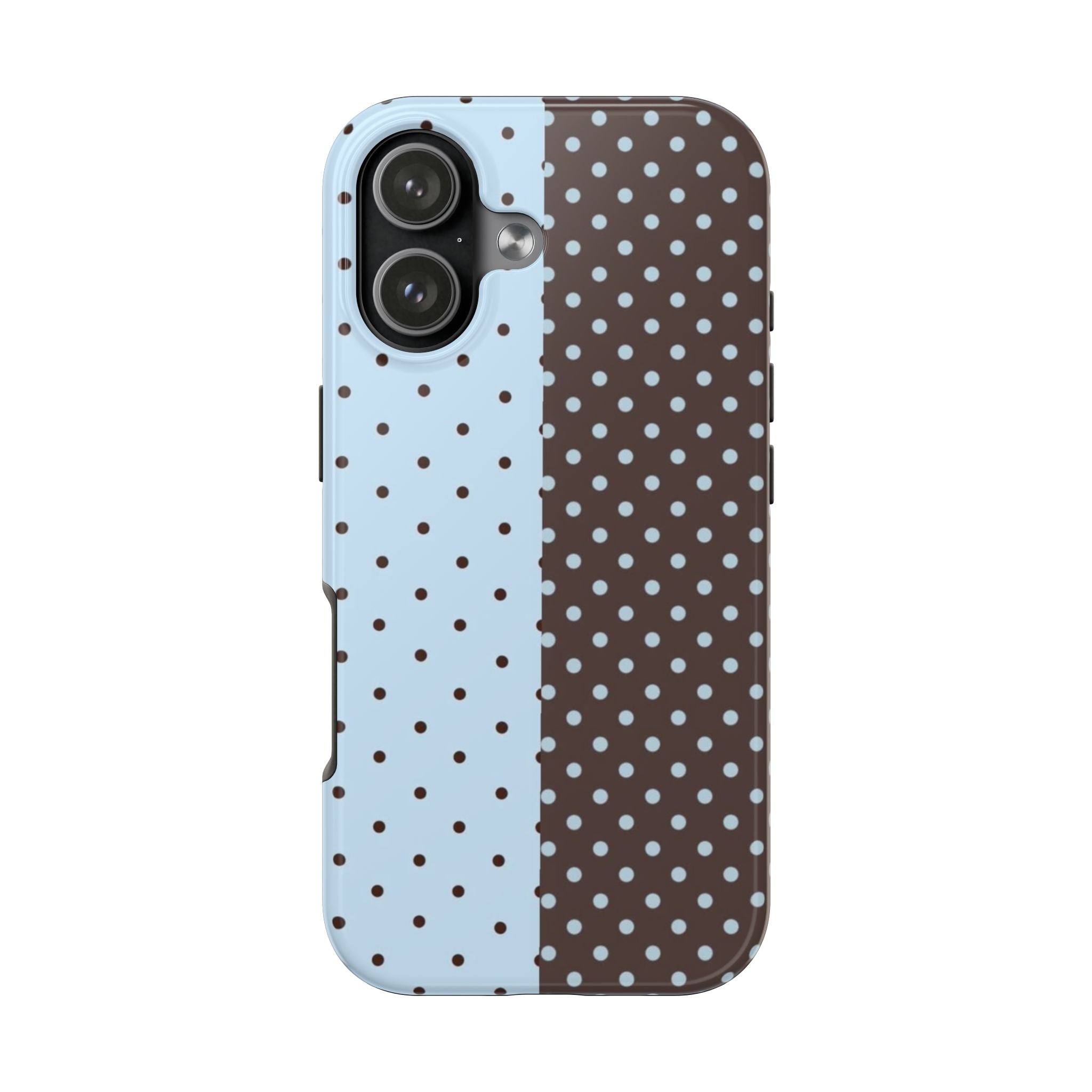 MOCHA BLUE POLKA DOTS PHONE CASE
