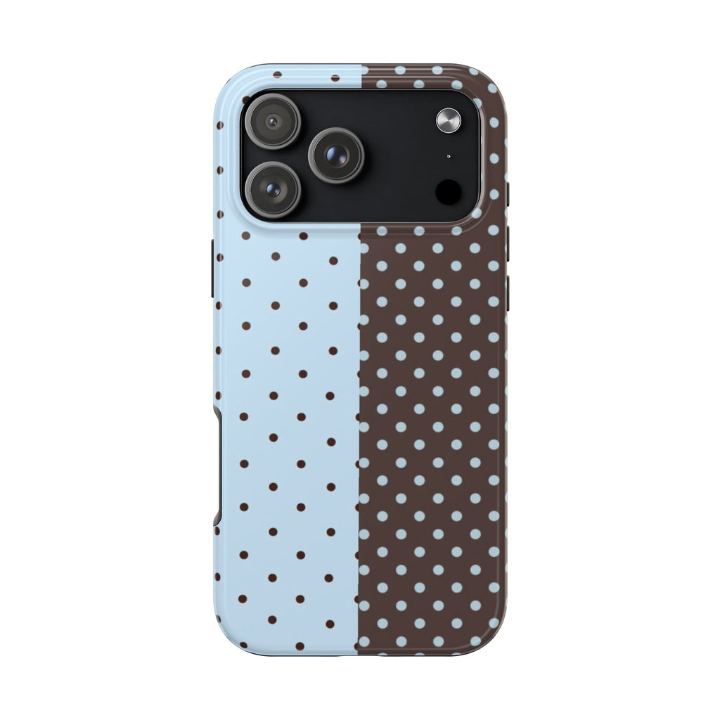 MOCHA BLUE POLKA DOTS PHONE CASE