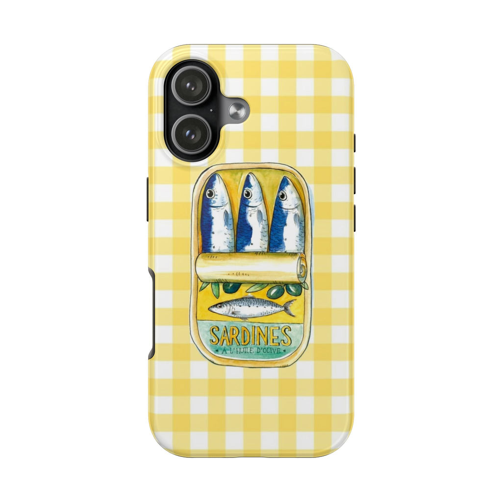 YELLOW GINGHAM SARDINES PHONE CASE