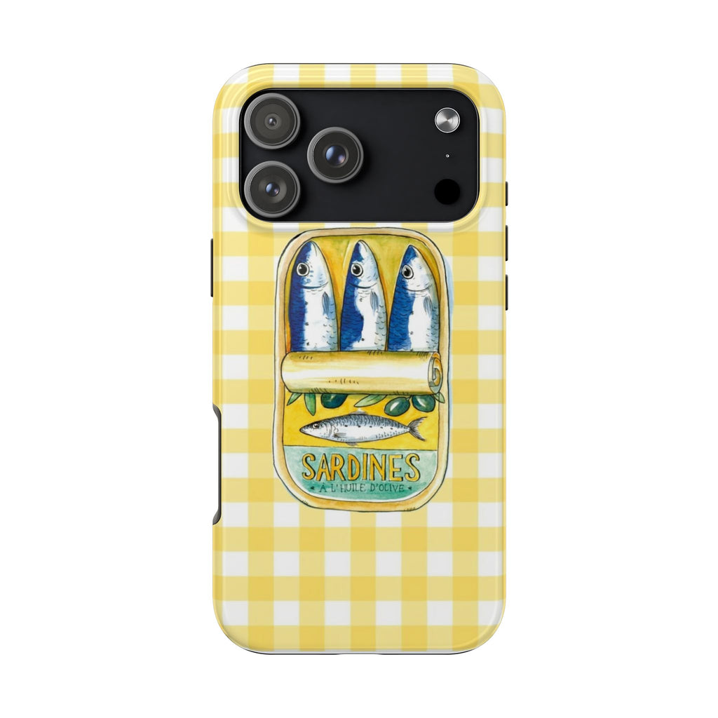 YELLOW GINGHAM SARDINES PHONE CASE