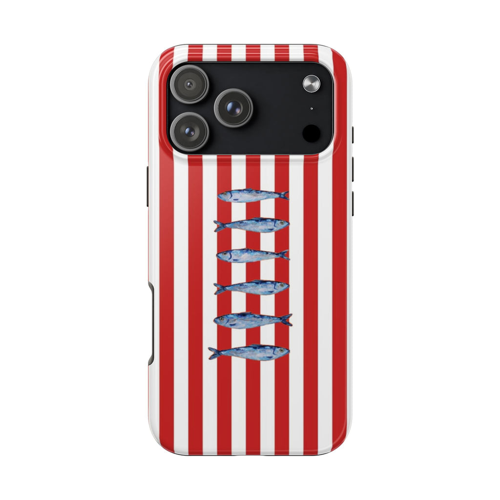 RED STRIPES SARDINES PHONE CASE
