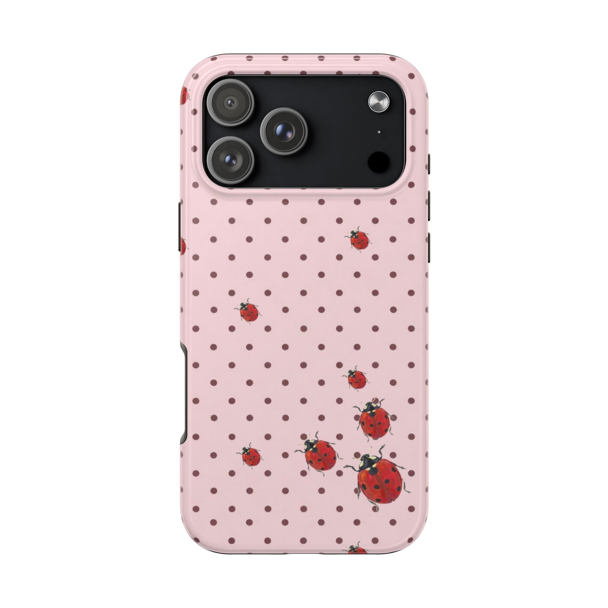 PINK POLKA DOTS COQUETTE LADYBUGS PHONE CASE
