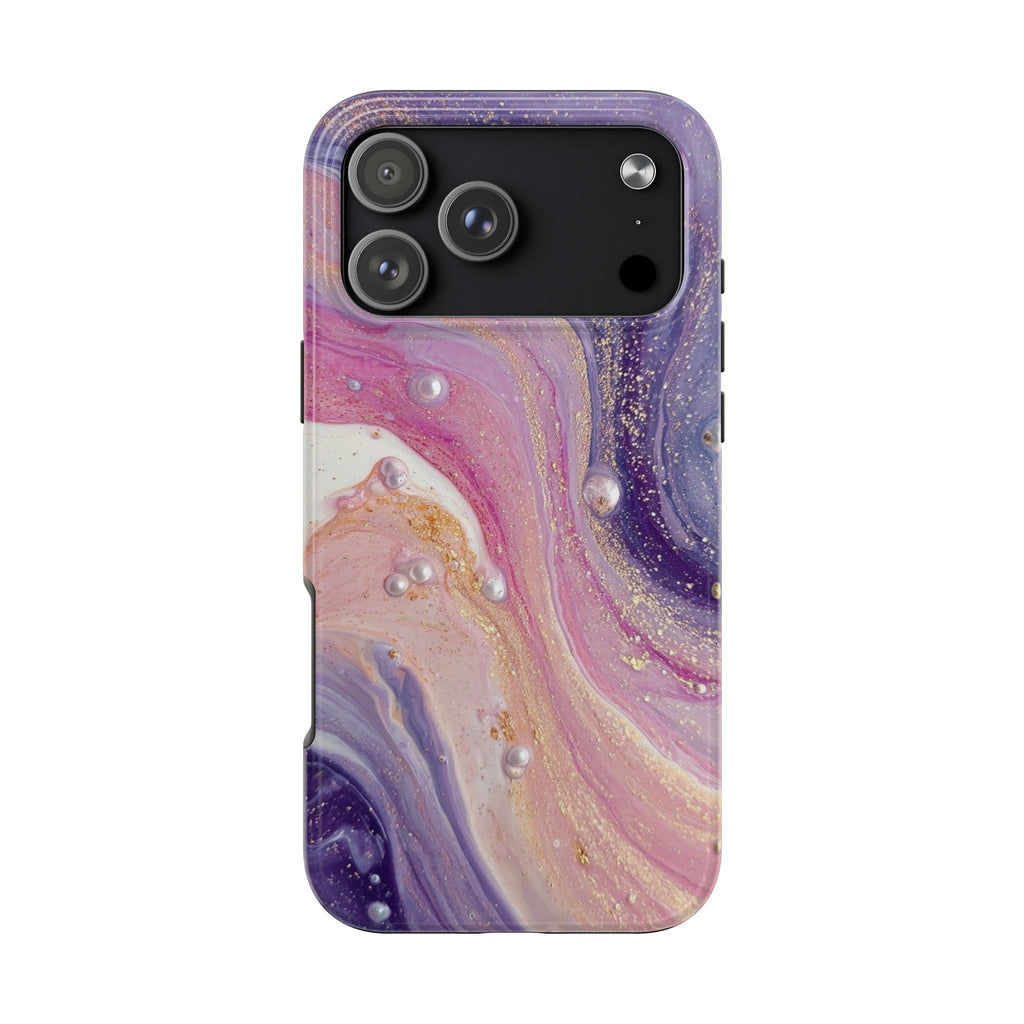 PURPLE GLITTER WHIMSY SWIRL PHONE CASE