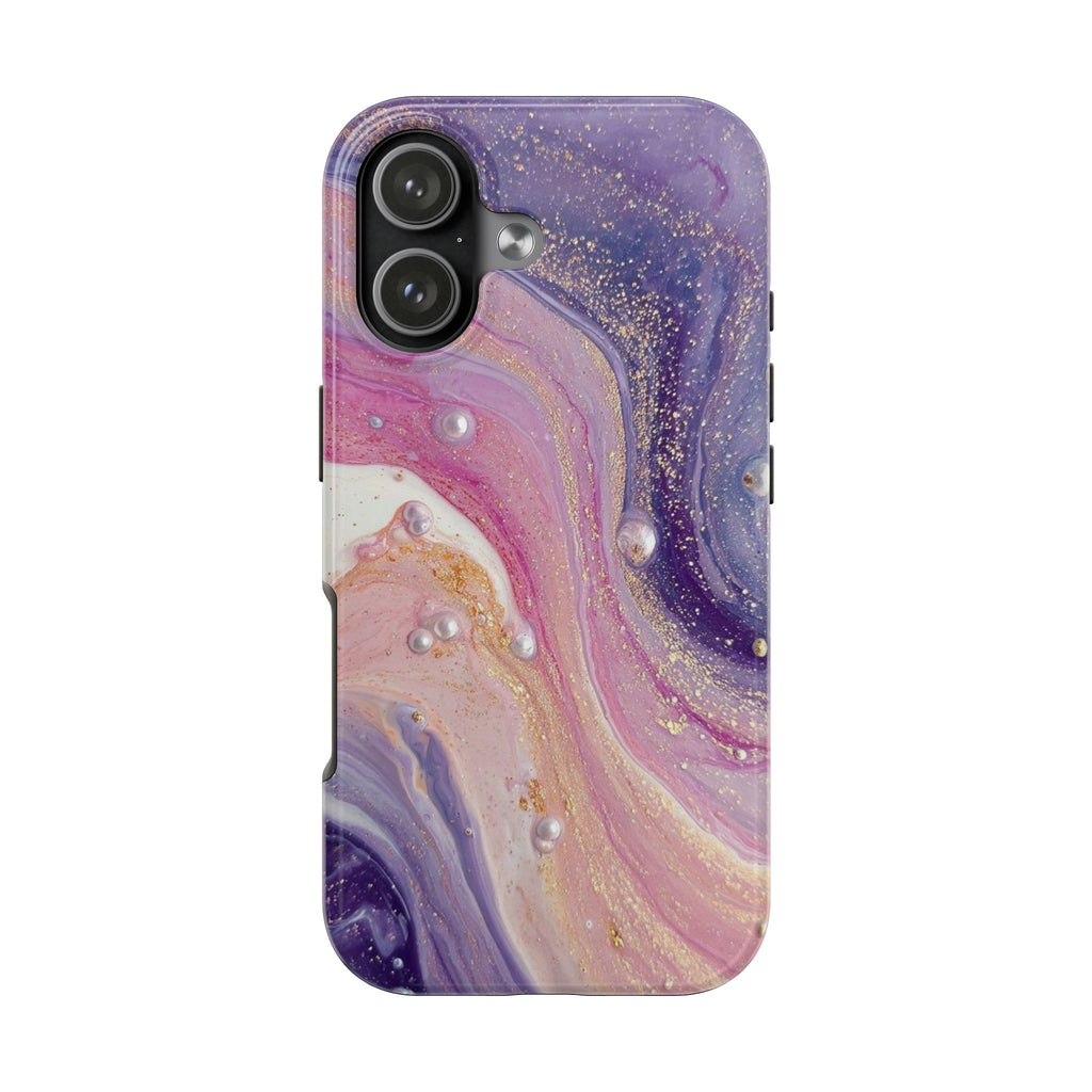 PURPLE GLITTER WHIMSY SWIRL PHONE CASE