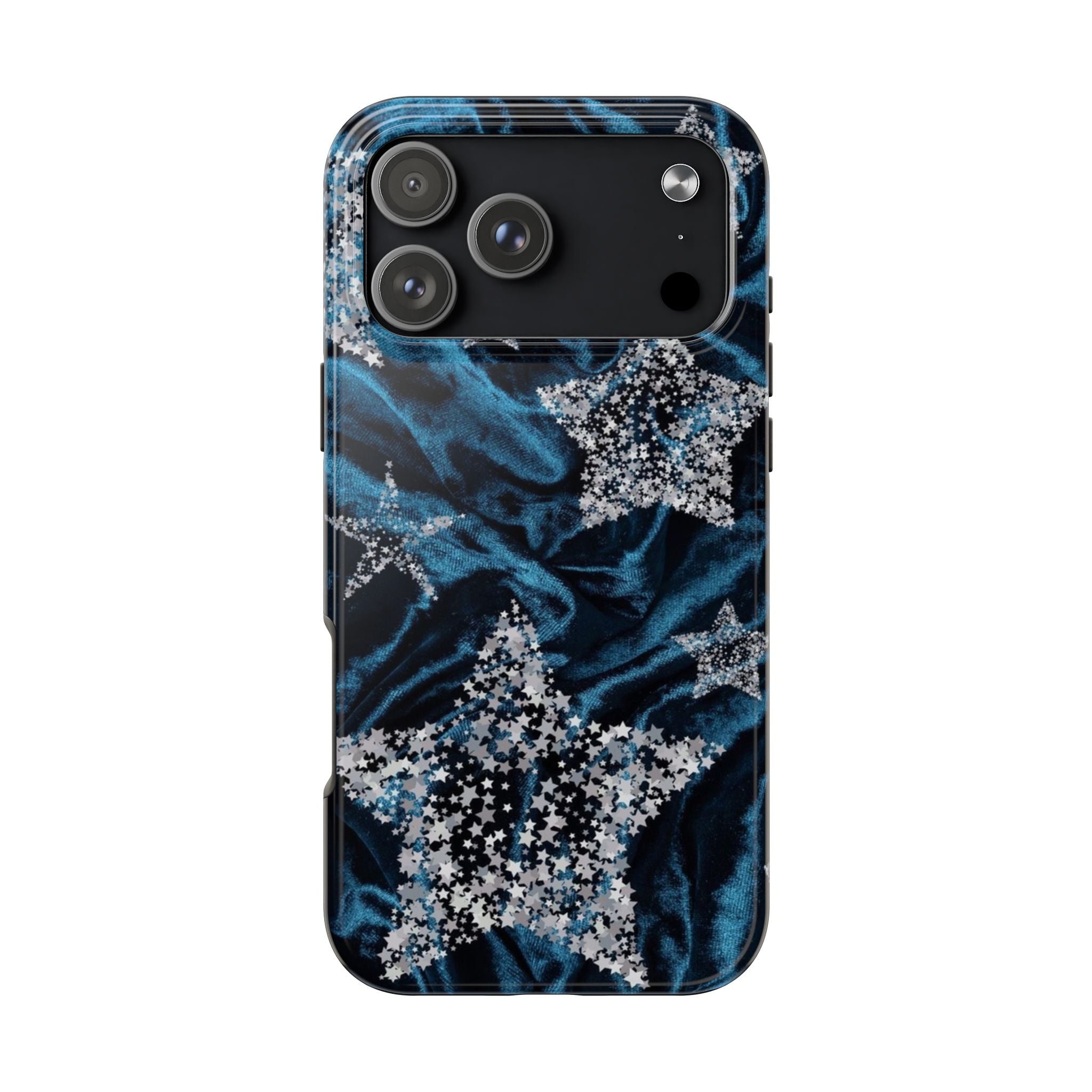 BLUE VELVET SILVER STARS PHONE CASE