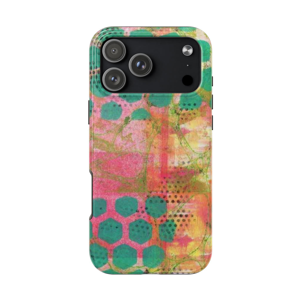 WHIMSEY TEAL DOTS PHONE CASE