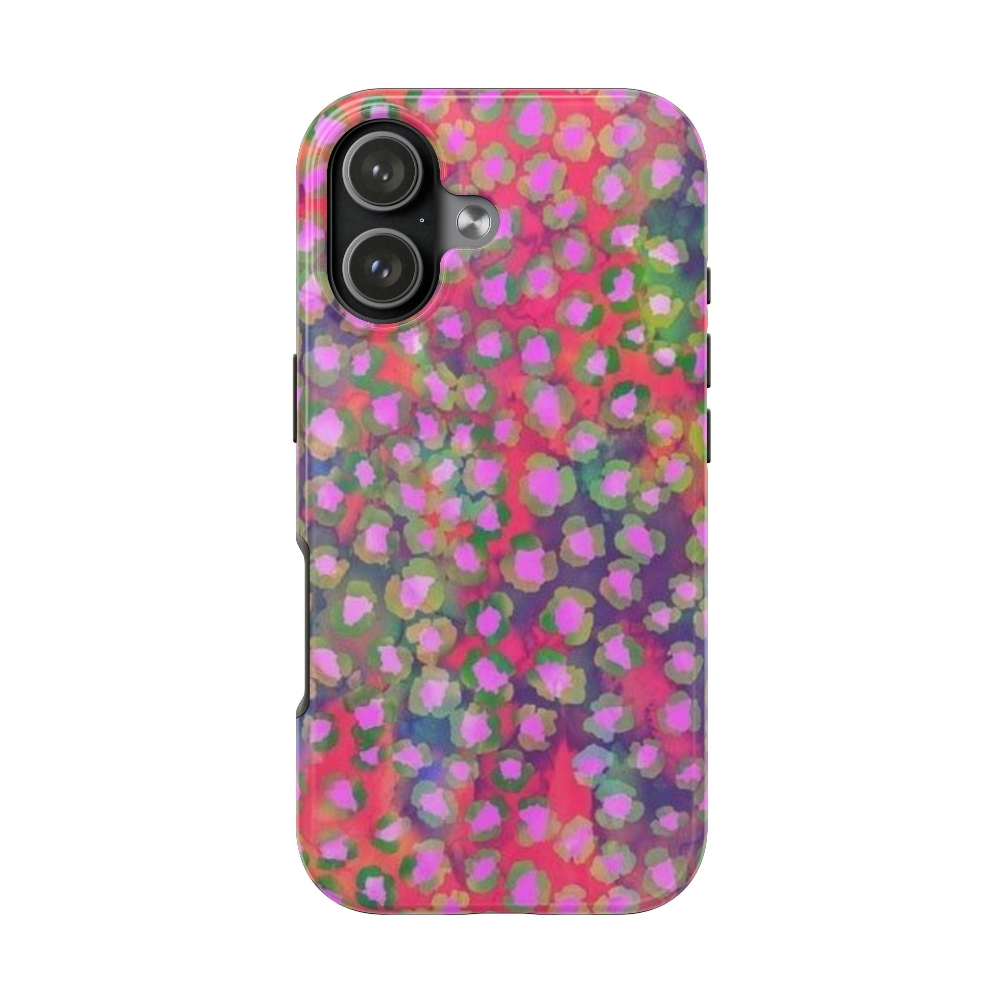 RED PINK WHIMSY CHEETAH SPOTS PHONE CASE
