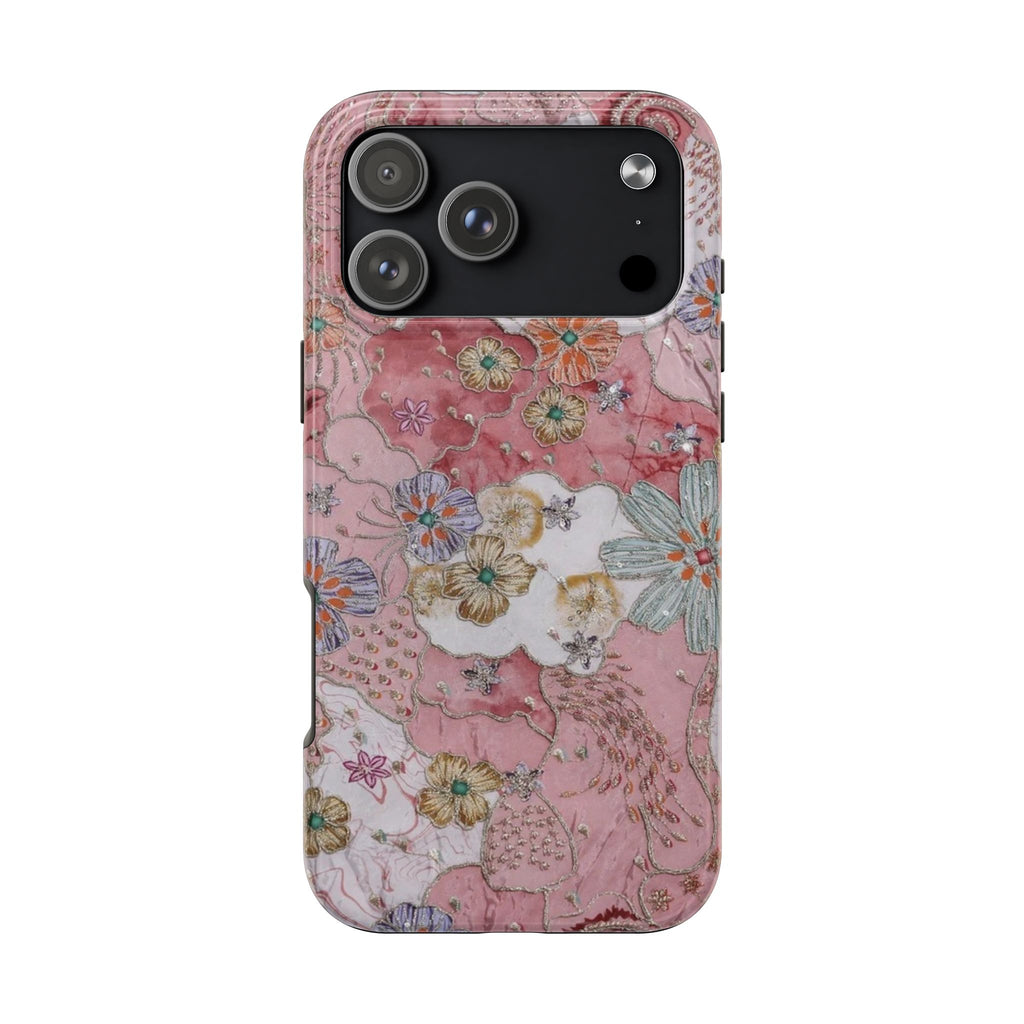 PINK PETAL POETRY EMBELLISHED FLORAL PHONE CASE