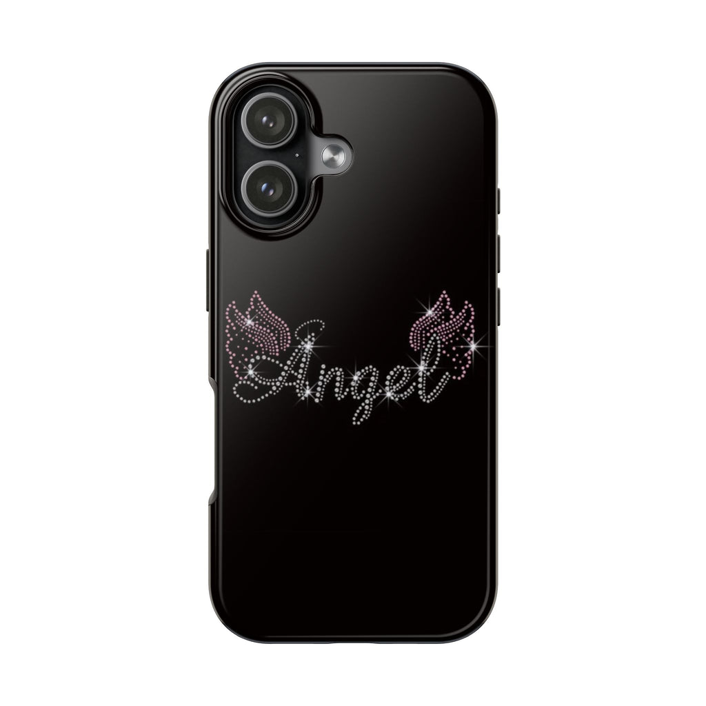 BLACK DIAMOND ANGEL PINK WINGS PHONE CASE