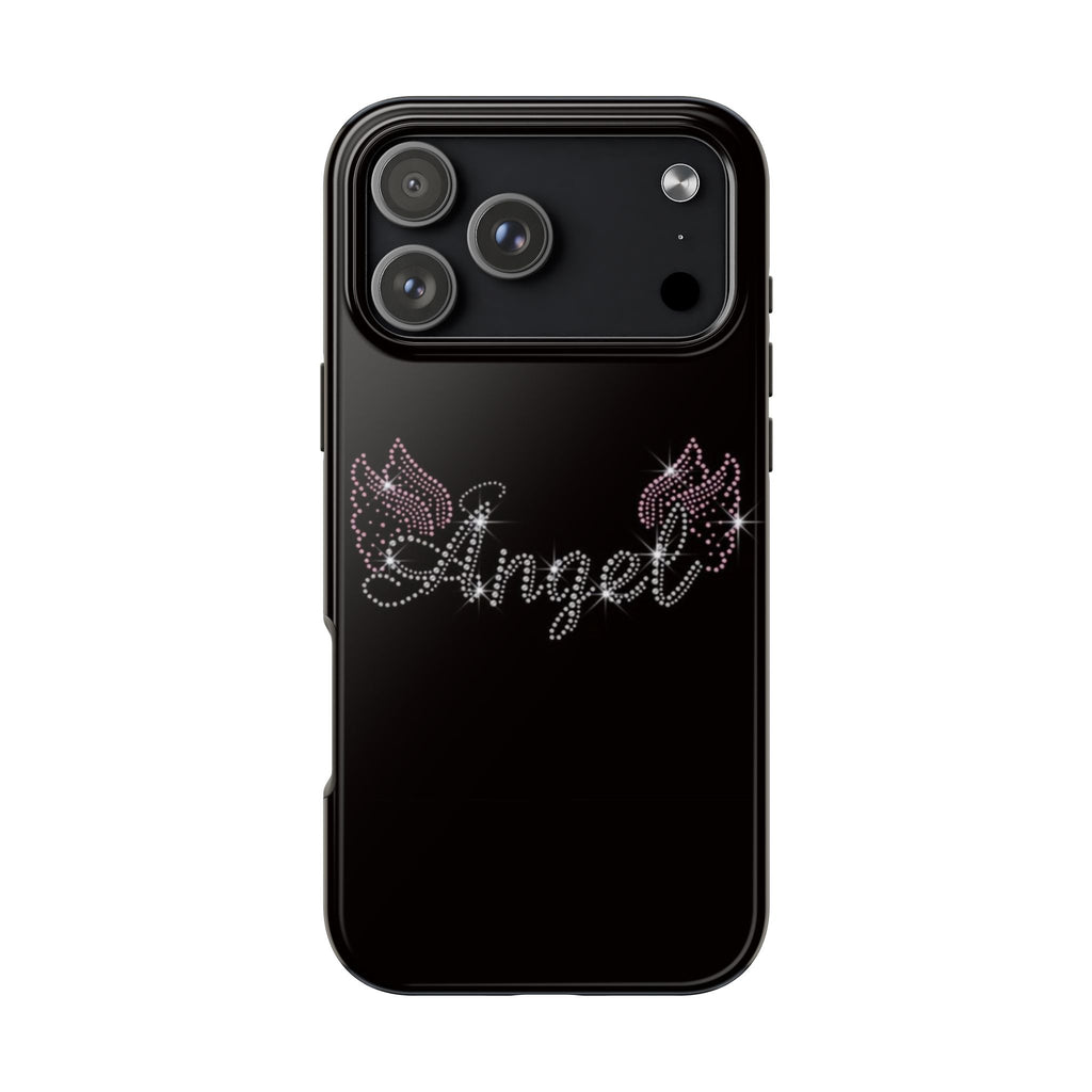 BLACK DIAMOND ANGEL PINK WINGS PHONE CASE