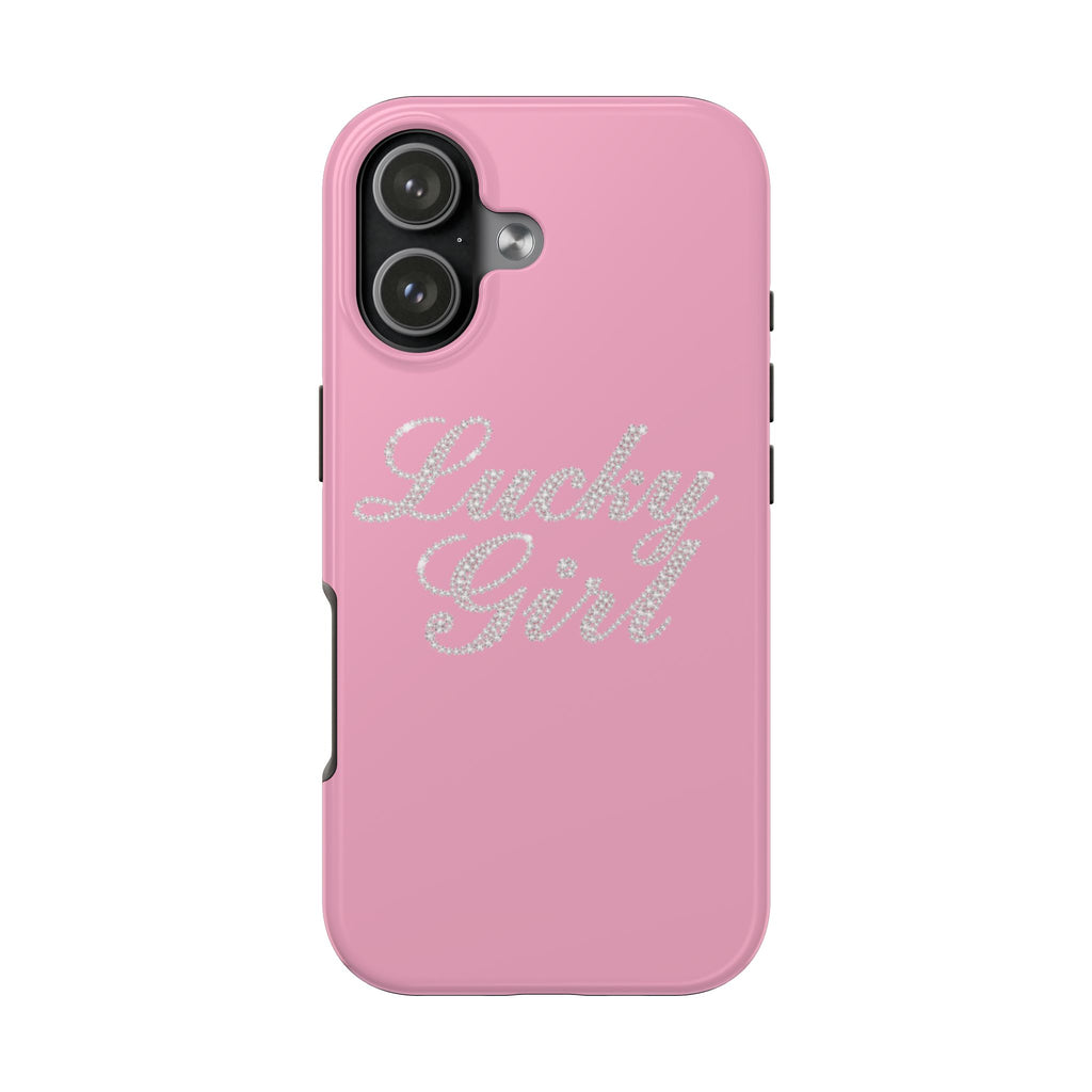 PINK LUCKY GIRL BEDAZZLED PHONE CASE