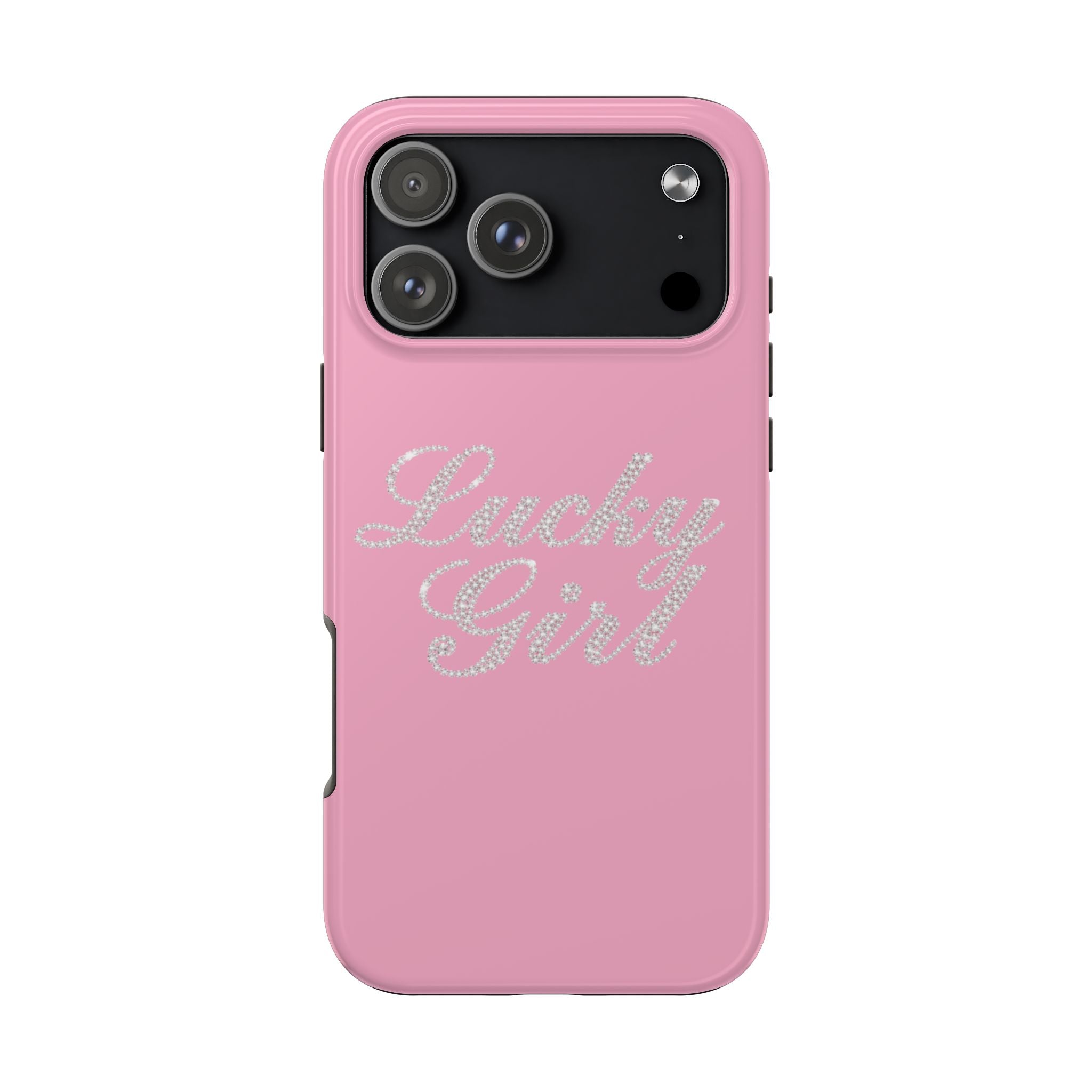 PINK LUCKY GIRL BEDAZZLED PHONE CASE