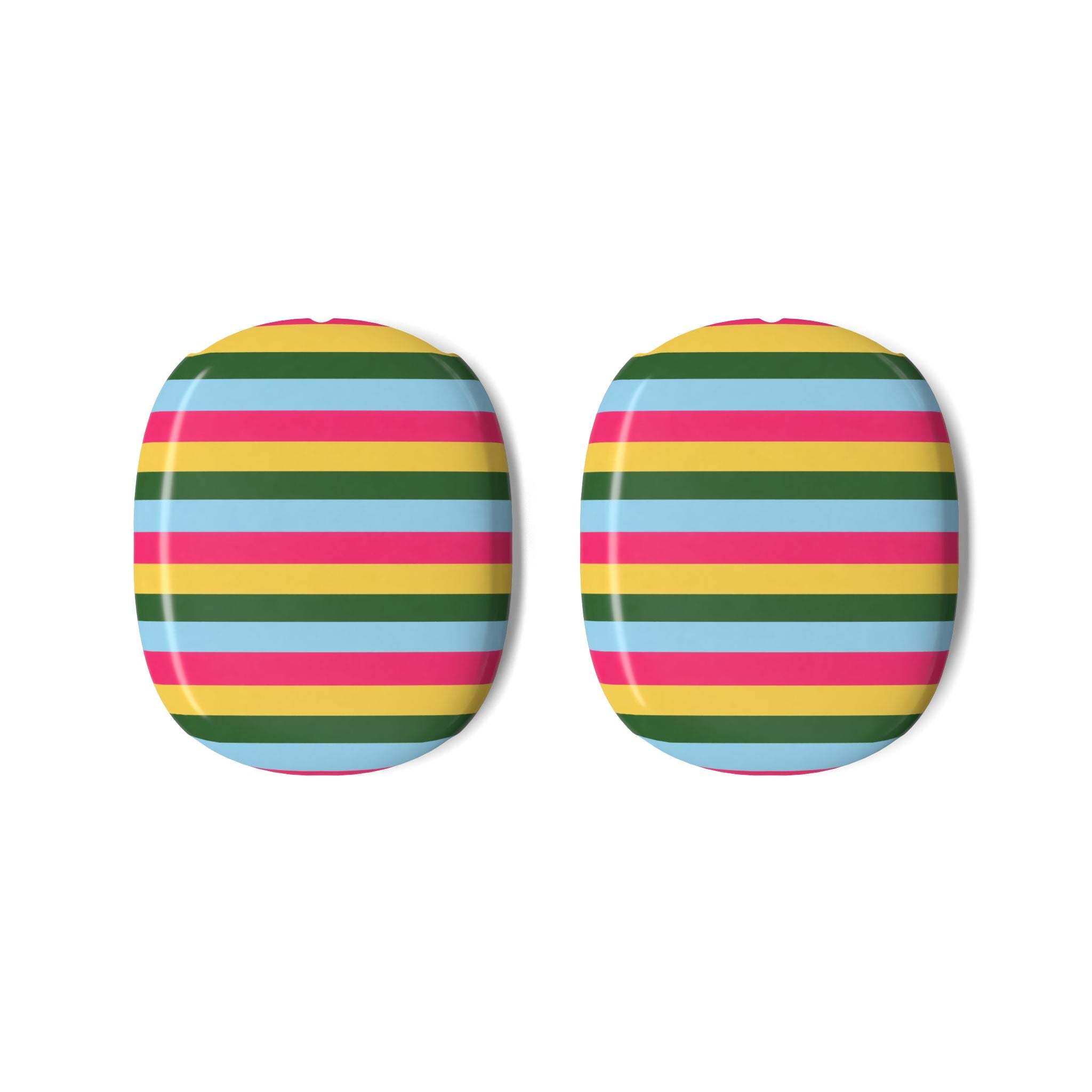 Striped AirPods Max case covers, rainbow horizontal stripes in multicolor