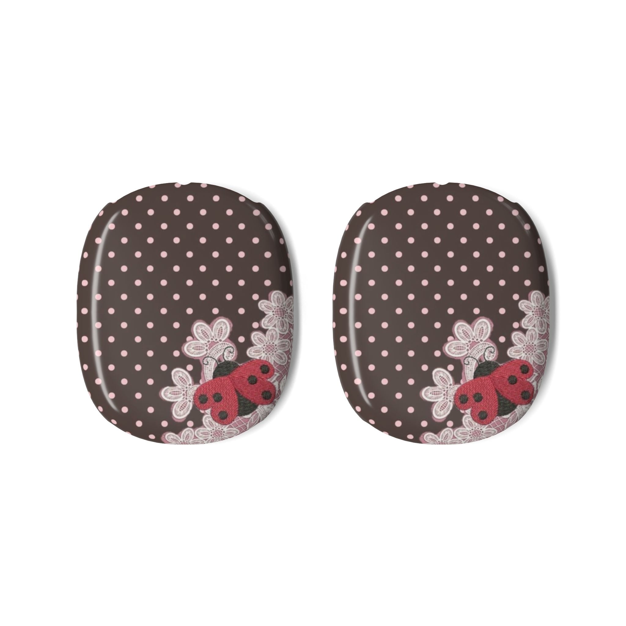 BROWN POLKA DOTS PINK LACE LADYBUG AIRPODS MAX CASE COVERS