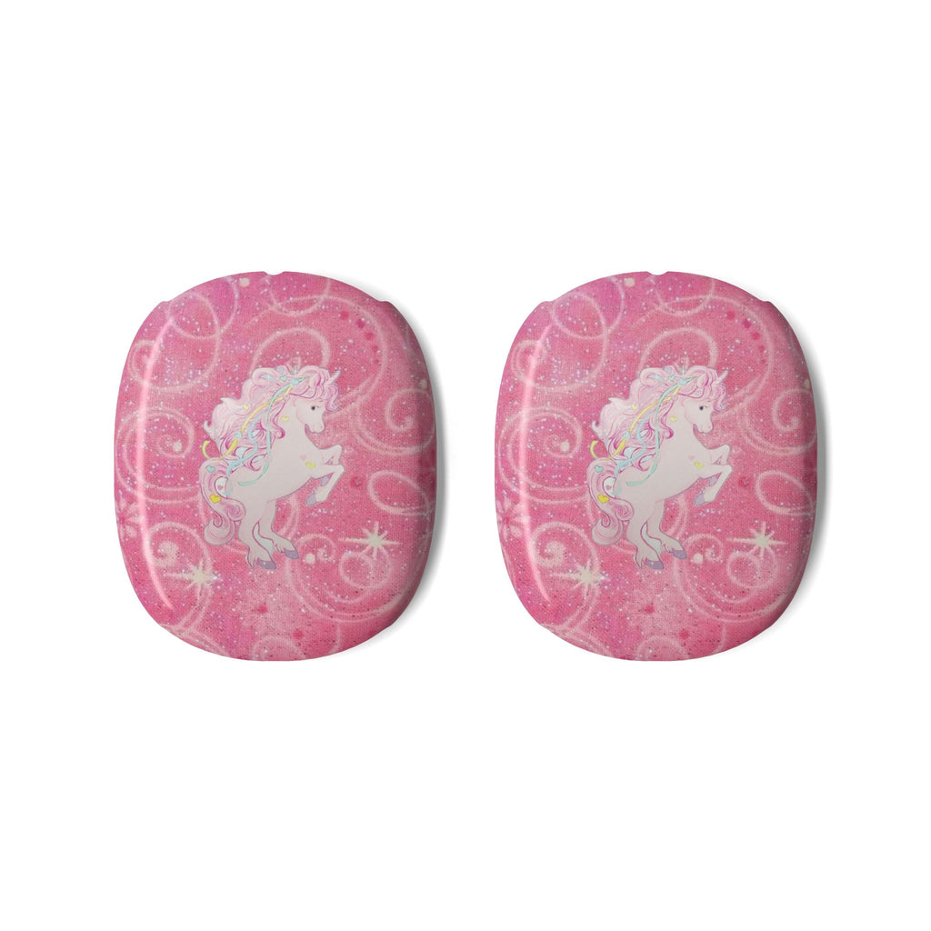 Pink glitter unicorn AirPods Max case covers, two-piece set