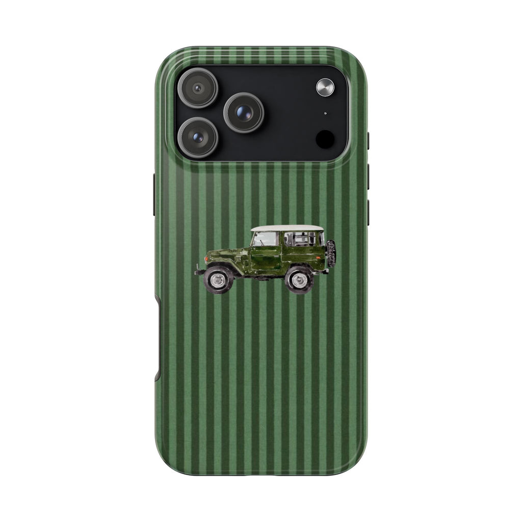 HUNTER GREEN VINTAGE CAR COUNTRYSIDE PHONE CASE