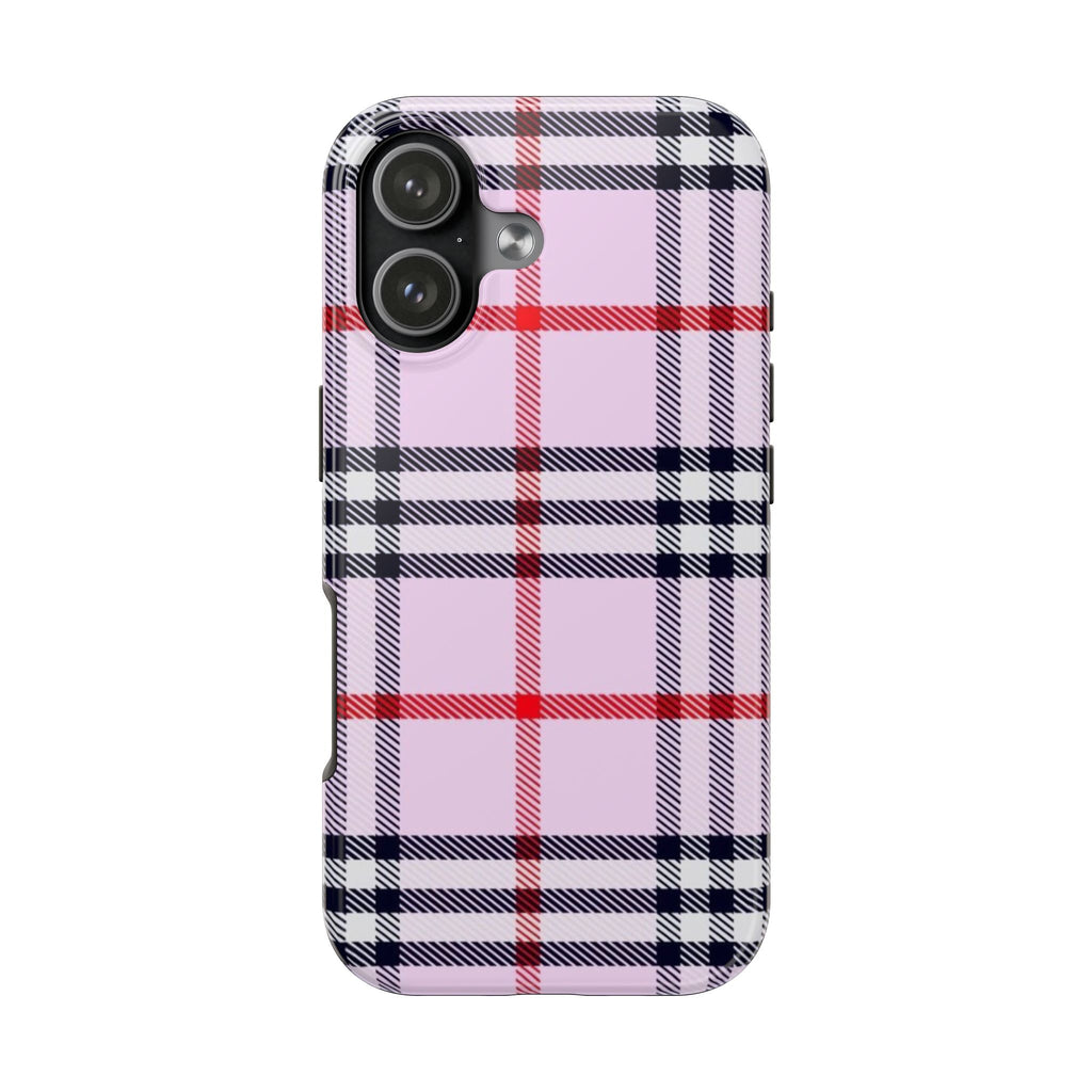 PINK POSH PLAID STRIPES PHONE CASE