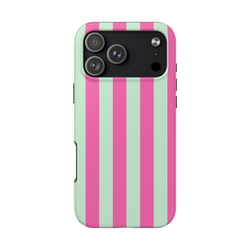 MINT BLUSH STRIPES PHONE CASE