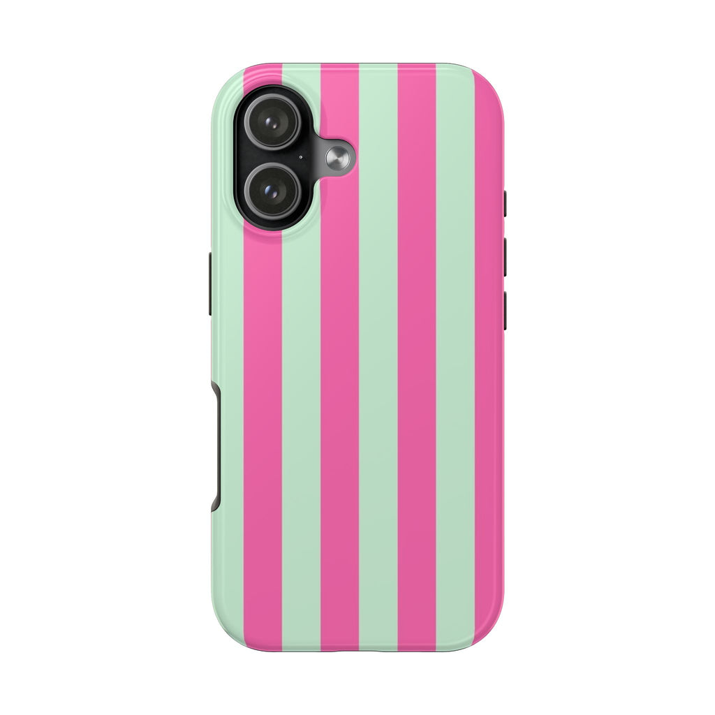 MINT BLUSH STRIPES PHONE CASE