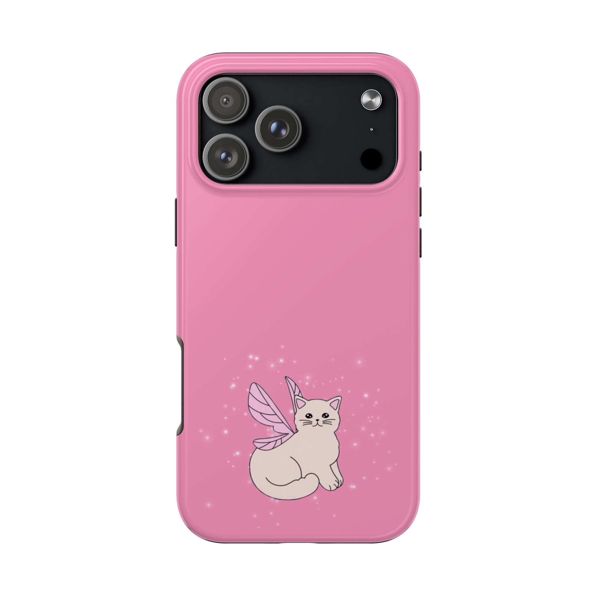 PINK ANGEL COSMIC WHITE CAT PHONE CASE
