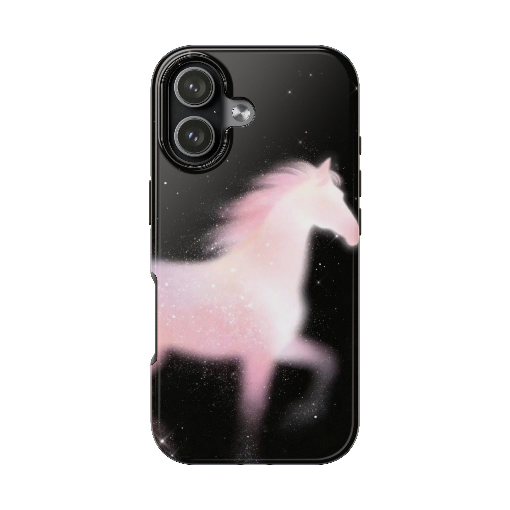 BLACK & PINK HORSE GALAXY PHONE CASE