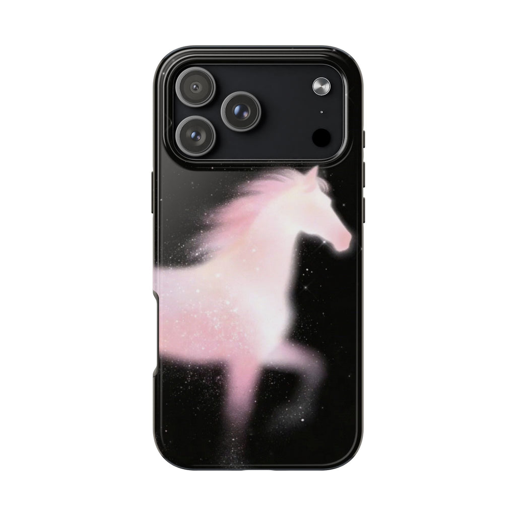 BLACK & PINK HORSE GALAXY PHONE CASE