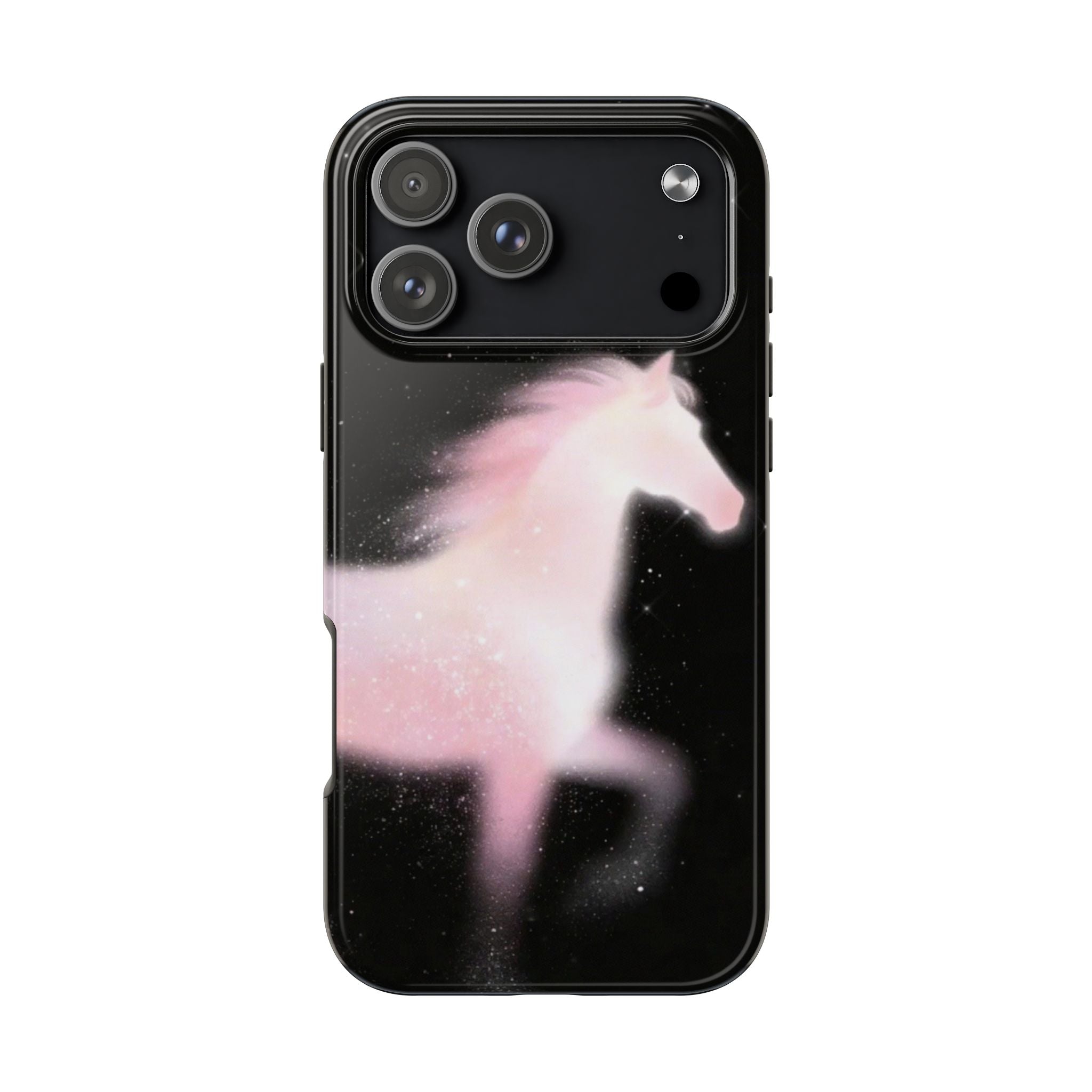 BLACK & PINK HORSE GALAXY PHONE CASE