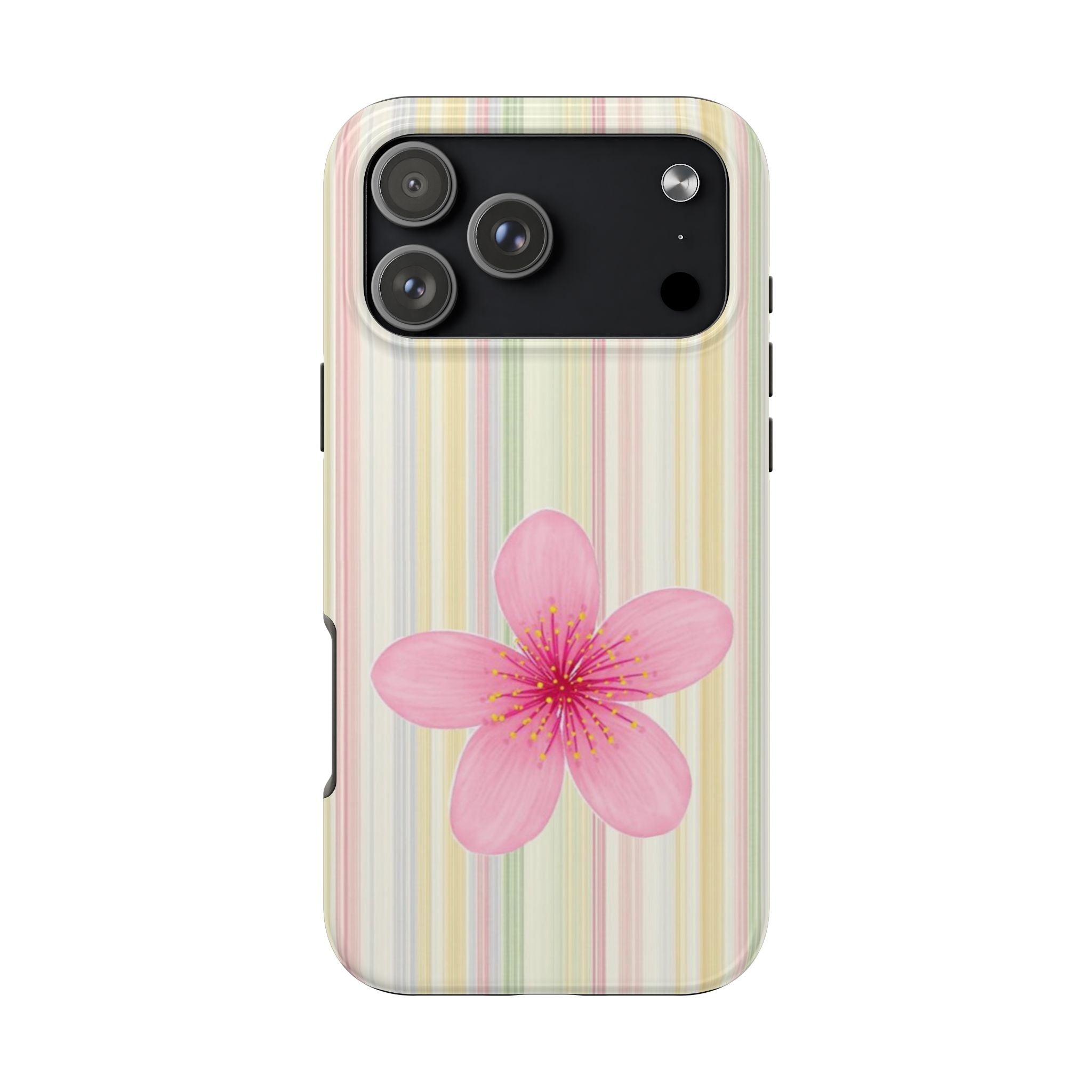 POPPY STRIPES PINK FLOWER PHONE CASE