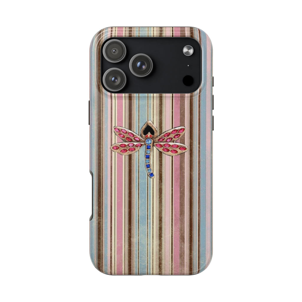 AUTUMN STRIPES DRAGONFLY PHONE CASE
