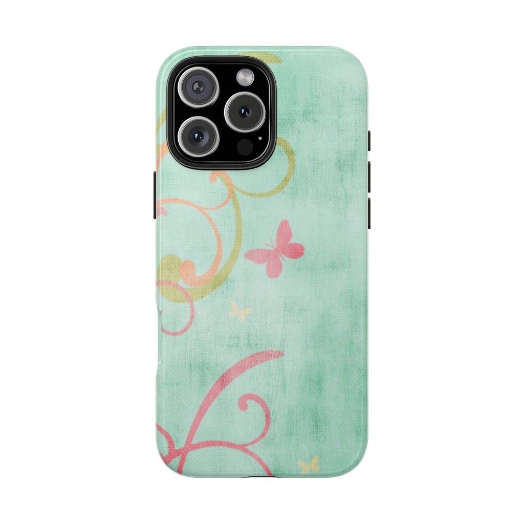 TEAL MINI BUTTERFLY PHONE CASE
