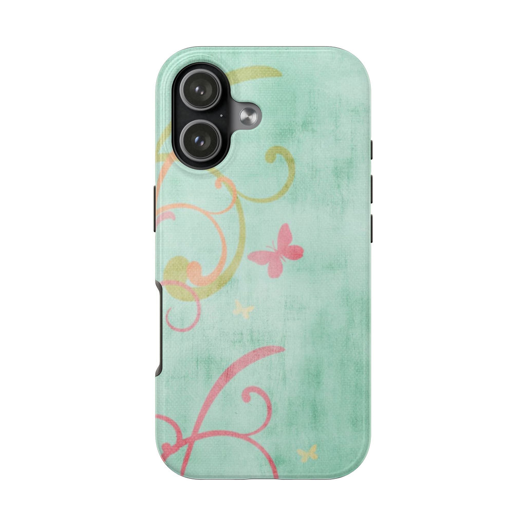 TEAL MINI BUTTERFLY PHONE CASE